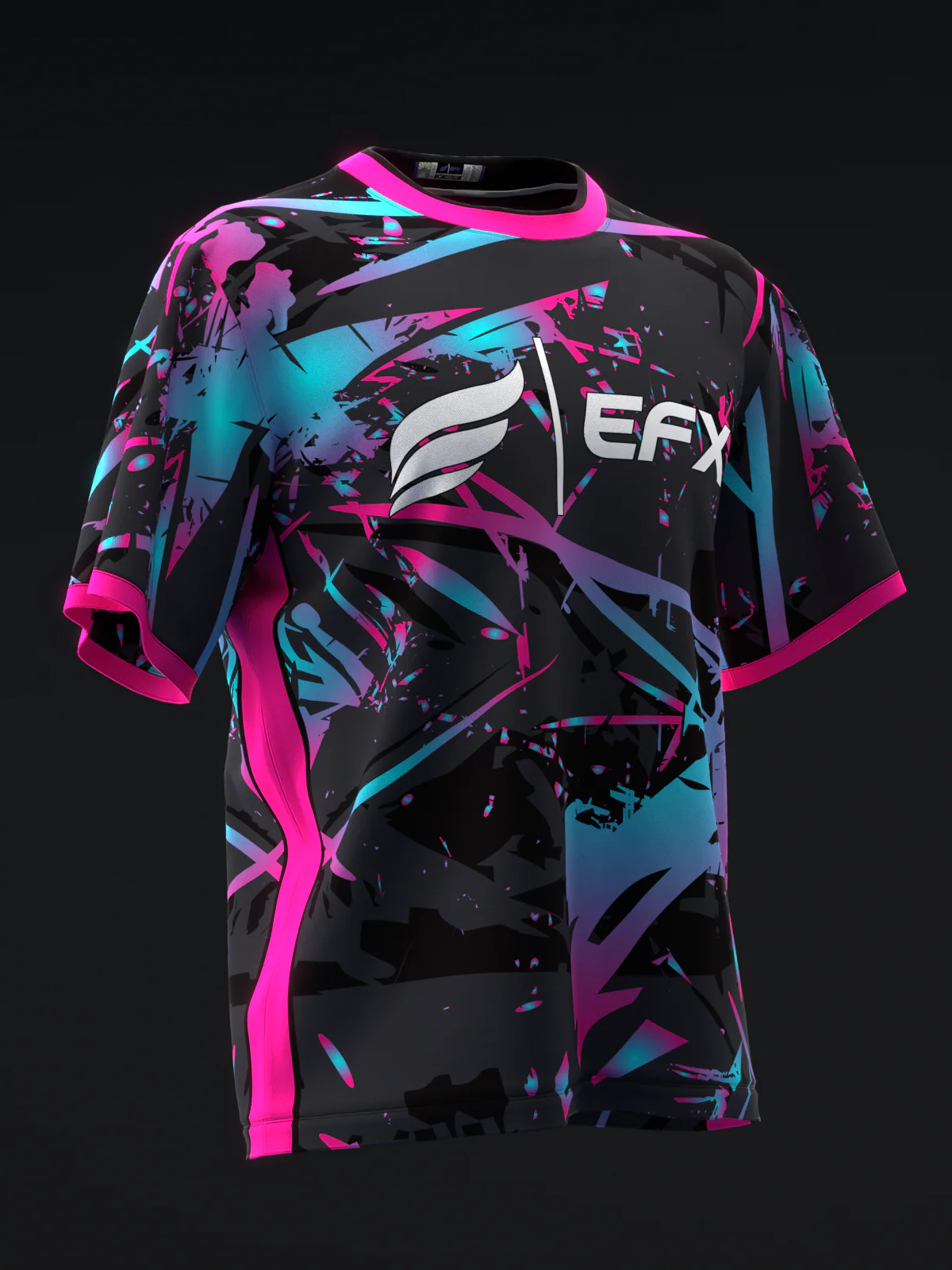 Karma - Neon Pink Blue - Bowling Jersey - Image 3