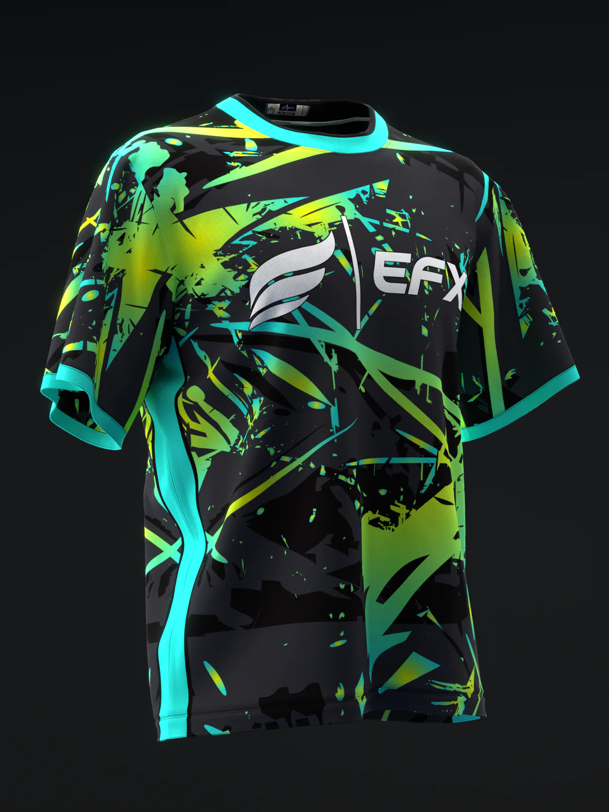 Karma - Neon Teal Yellow - Bowling Jersey - Image 3