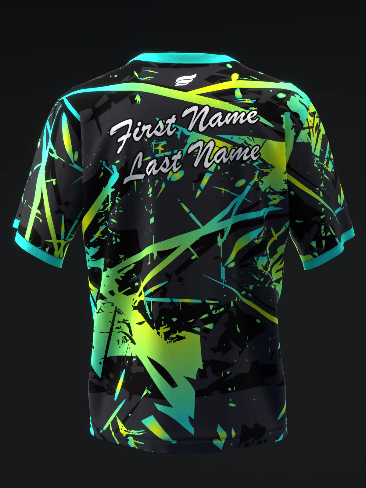 Karma - Neon Teal Yellow - Bowling Jersey - Image 5