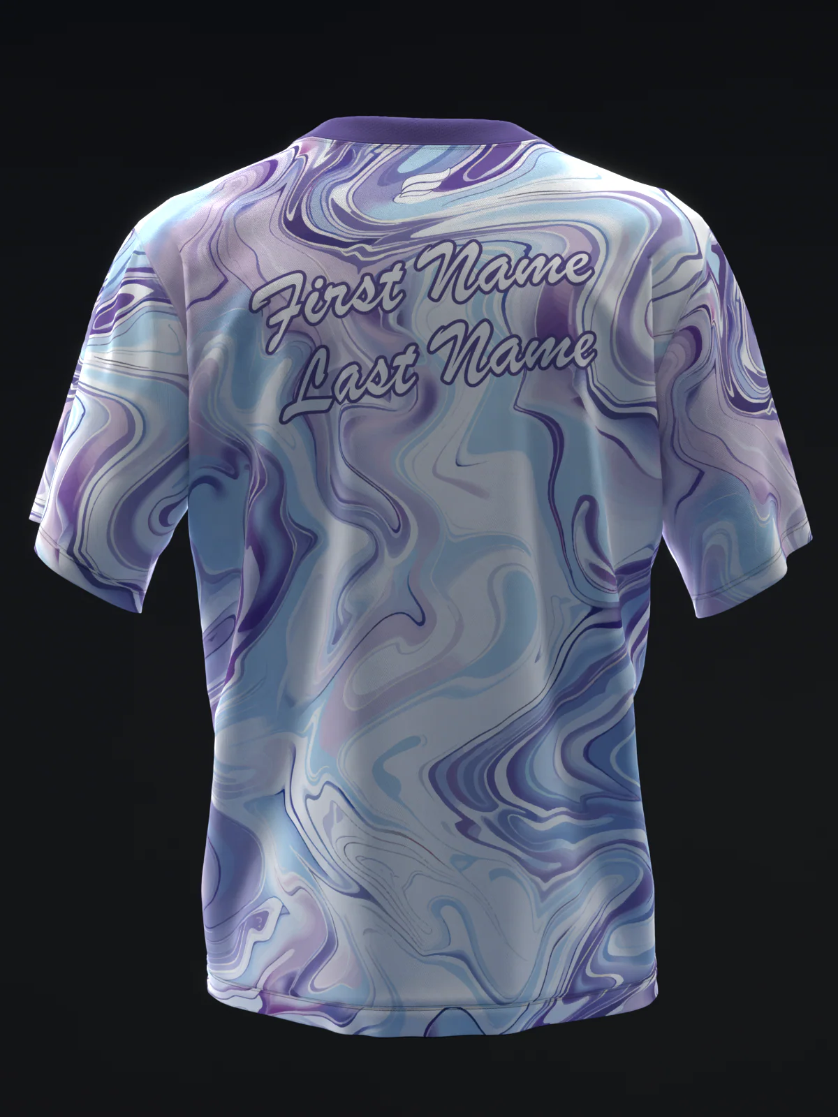 Marble - White Lavender - Bowling Jersey - Image 5