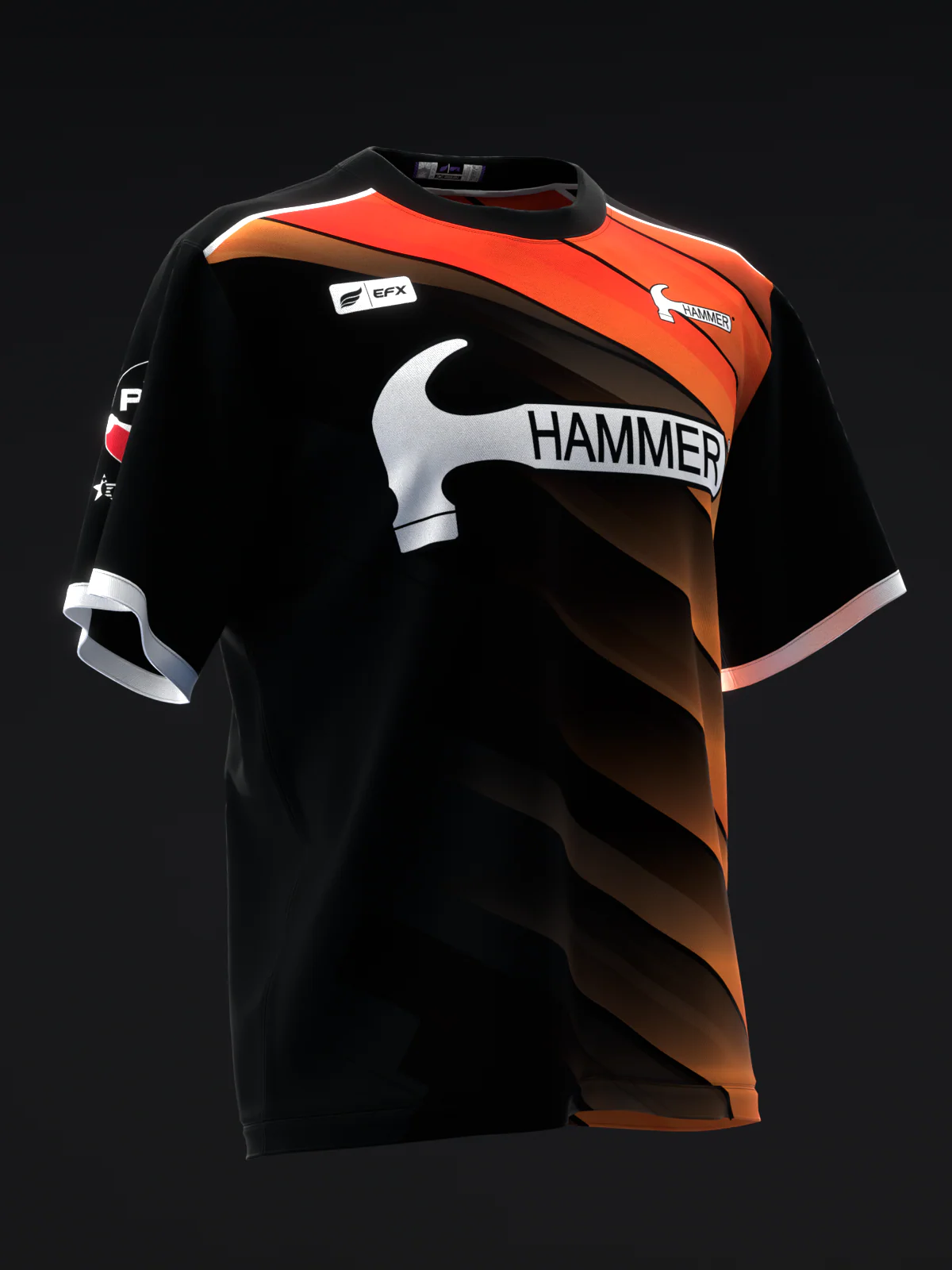 Marshall Kent 2023 - Abstract Grid Black Orange - Bowling Jersey - Image 3