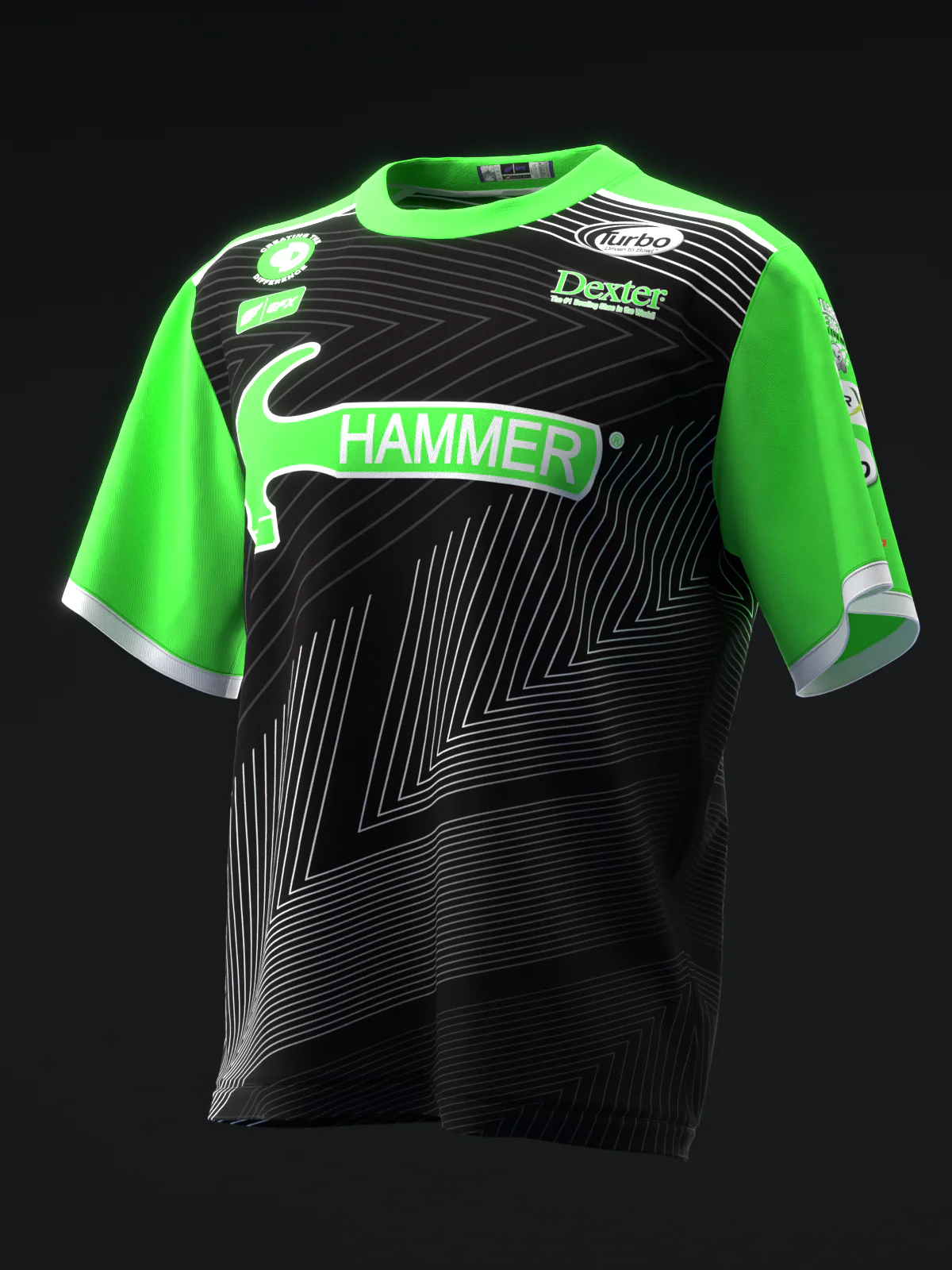 Marshall Kent 2024 - Clean Lines Neon Green Black - Bowling Jersey