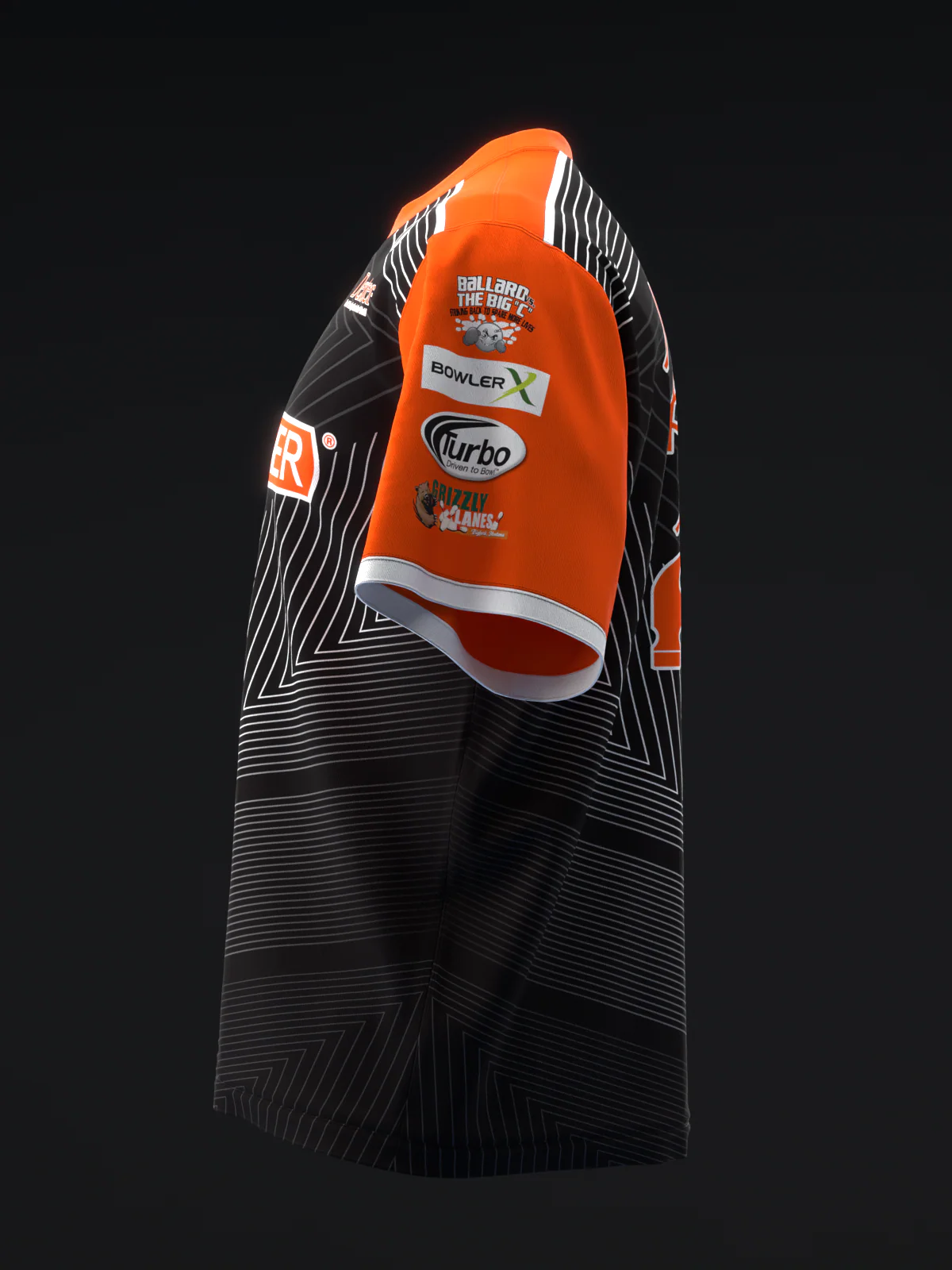 Marshall Kent 2024 - Clean Lines Neon Orange Black - Bowling Jersey - Image 6
