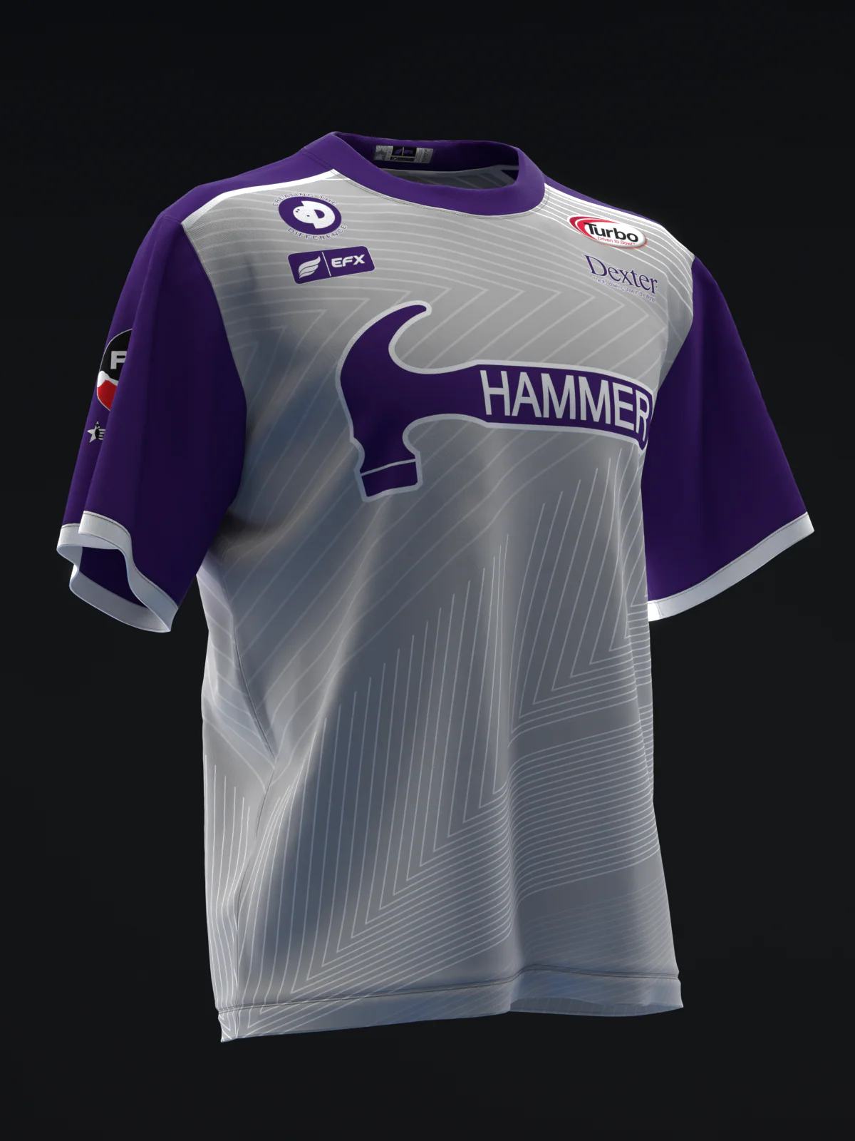 Marshall Kent 2024 - Clean Lines Purple Silver - Bowling Jersey - Image 3