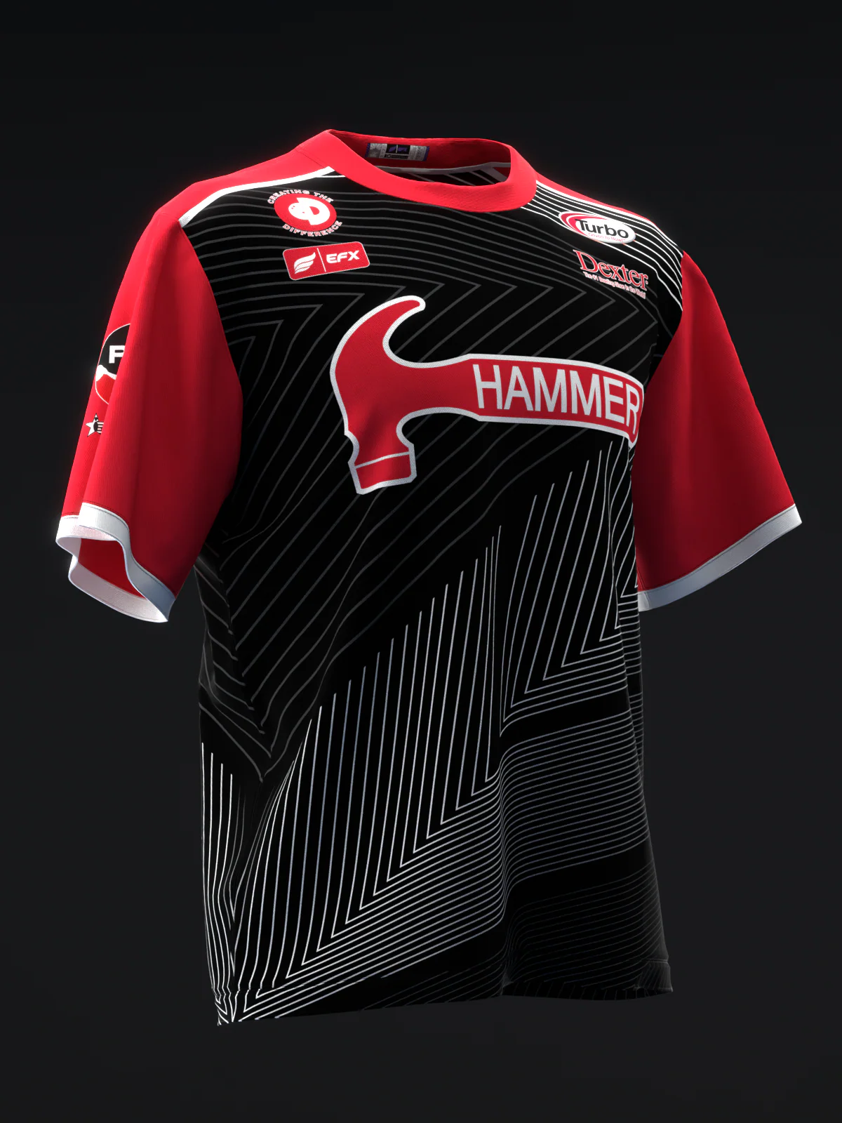 Marshall Kent 2024 - Clean Lines Red Black - Bowling Jersey - Image 3