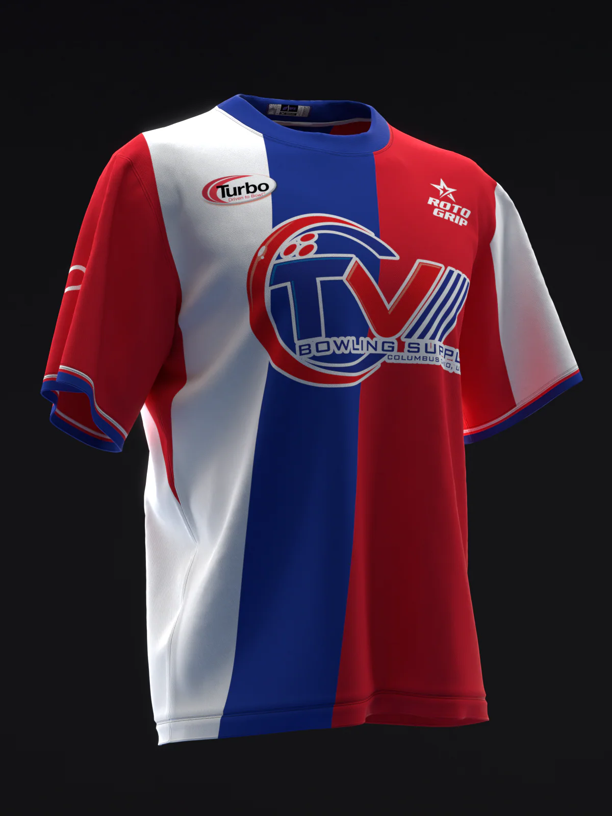 Michael Tang 2024 - Retro Stripes Red White Blue - Bowling Jersey - Image 3