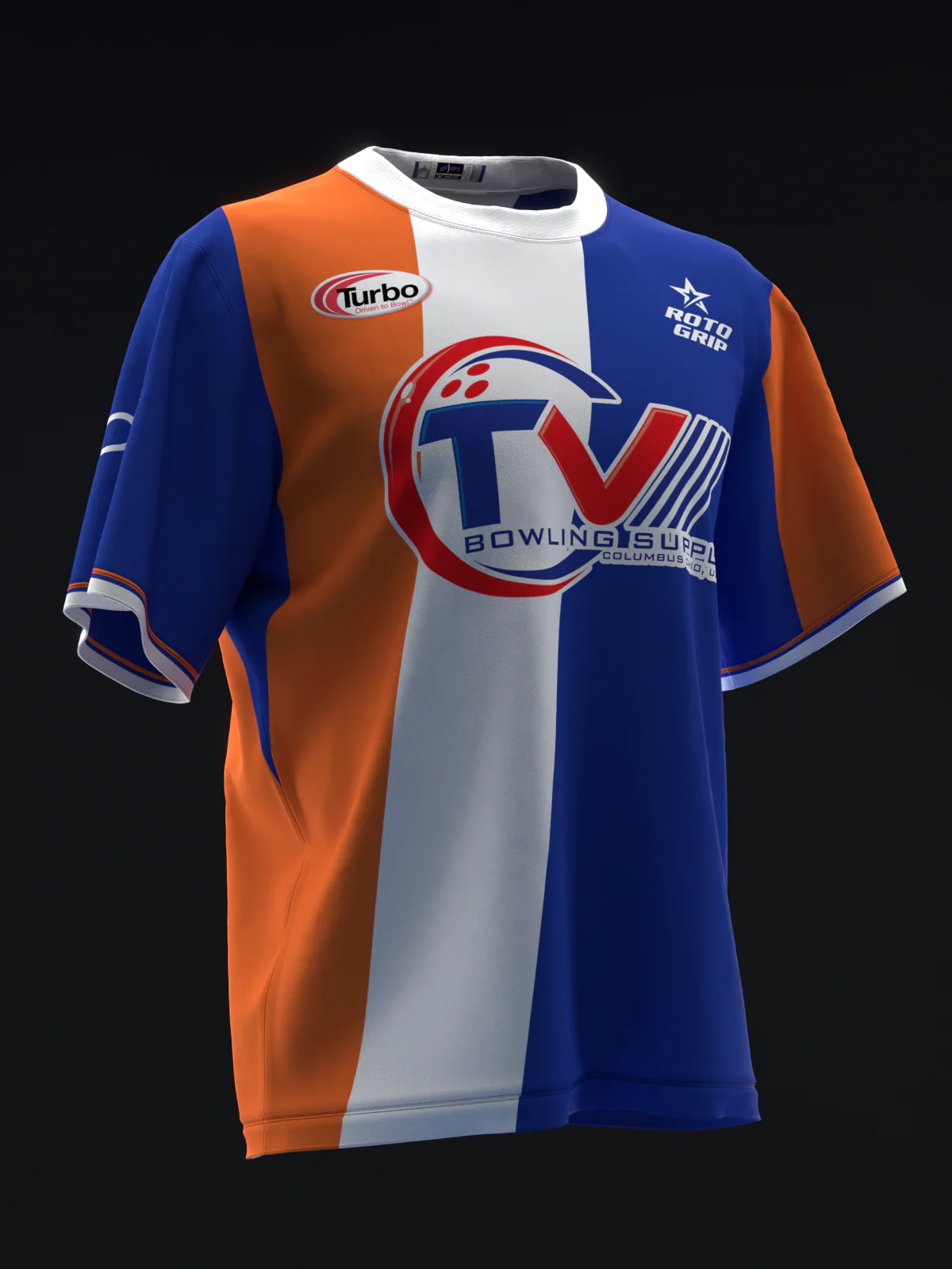 Michael Tang 2024 - Retro Stripes Royal Orange White - Bowling Jersey - Image 3