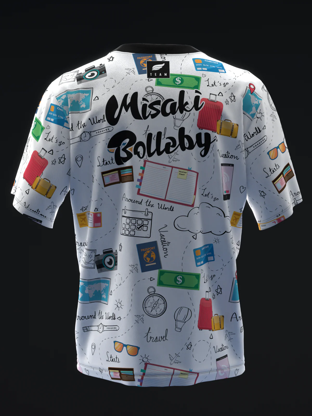 Misaki Bolleby 2025 - Travel Doodles - Bowling Jersey - Image 5