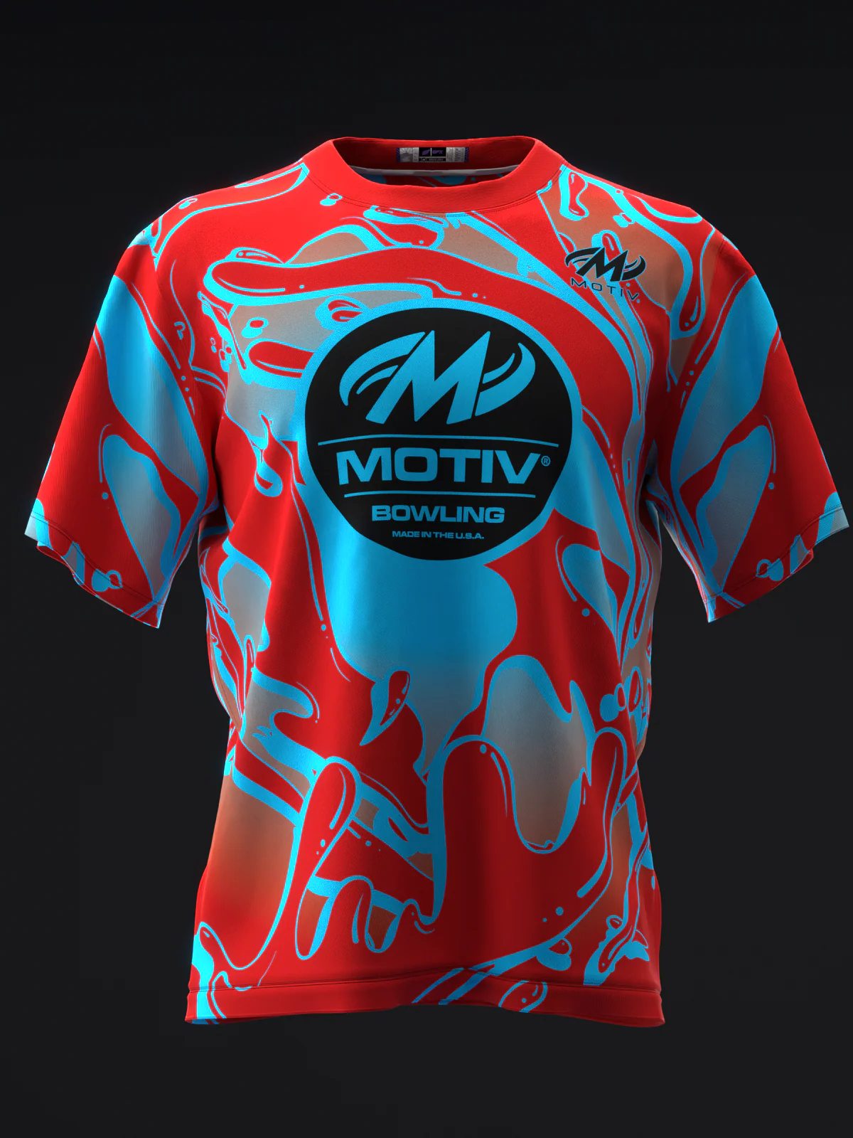 Motiv - Max Thrill Red Blue Solid - Bowling Jersey - Image 2