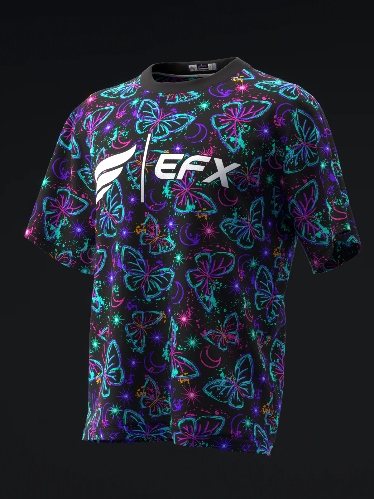 Neon Butterflies - Black - Bowling Jersey