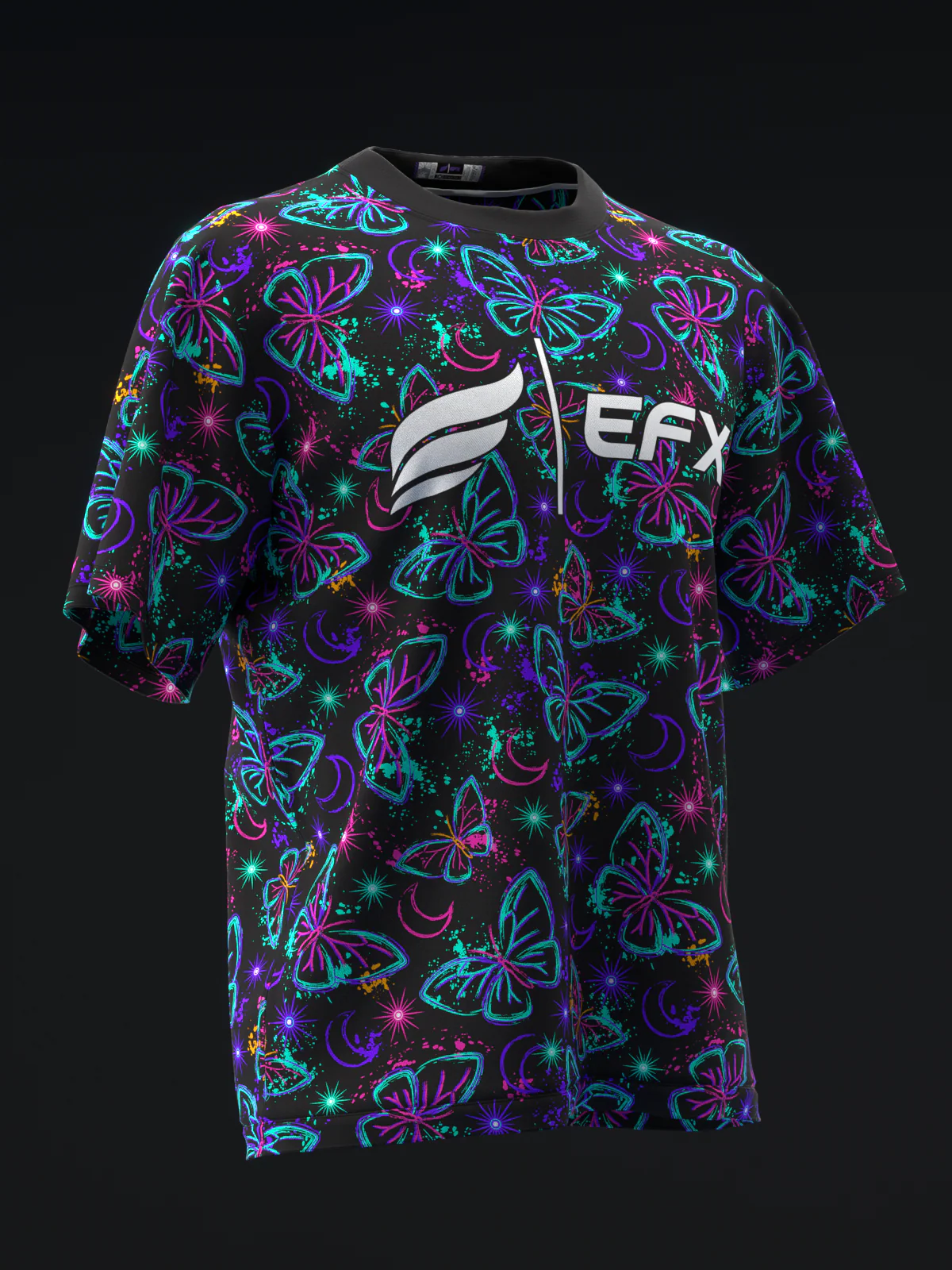 Neon Butterflies - Black - Bowling Jersey - Image 3