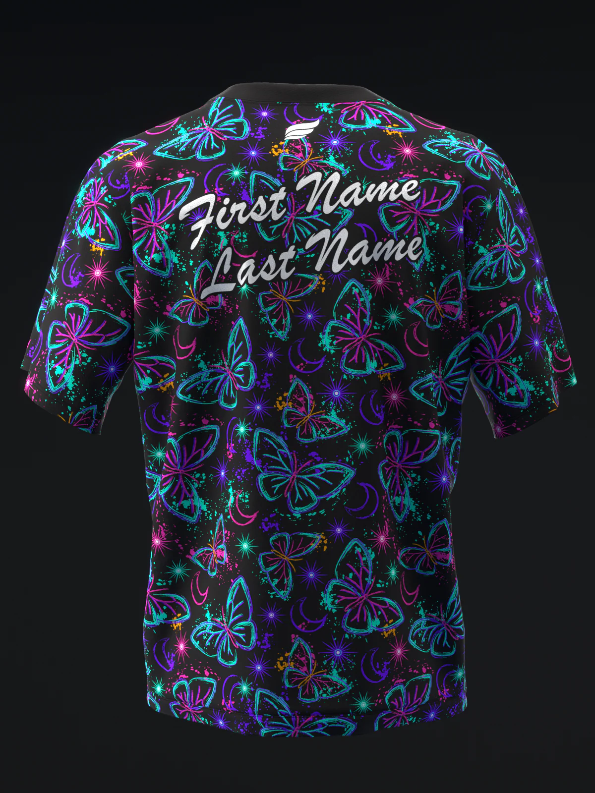 Neon Butterflies - Black - Bowling Jersey - Image 5