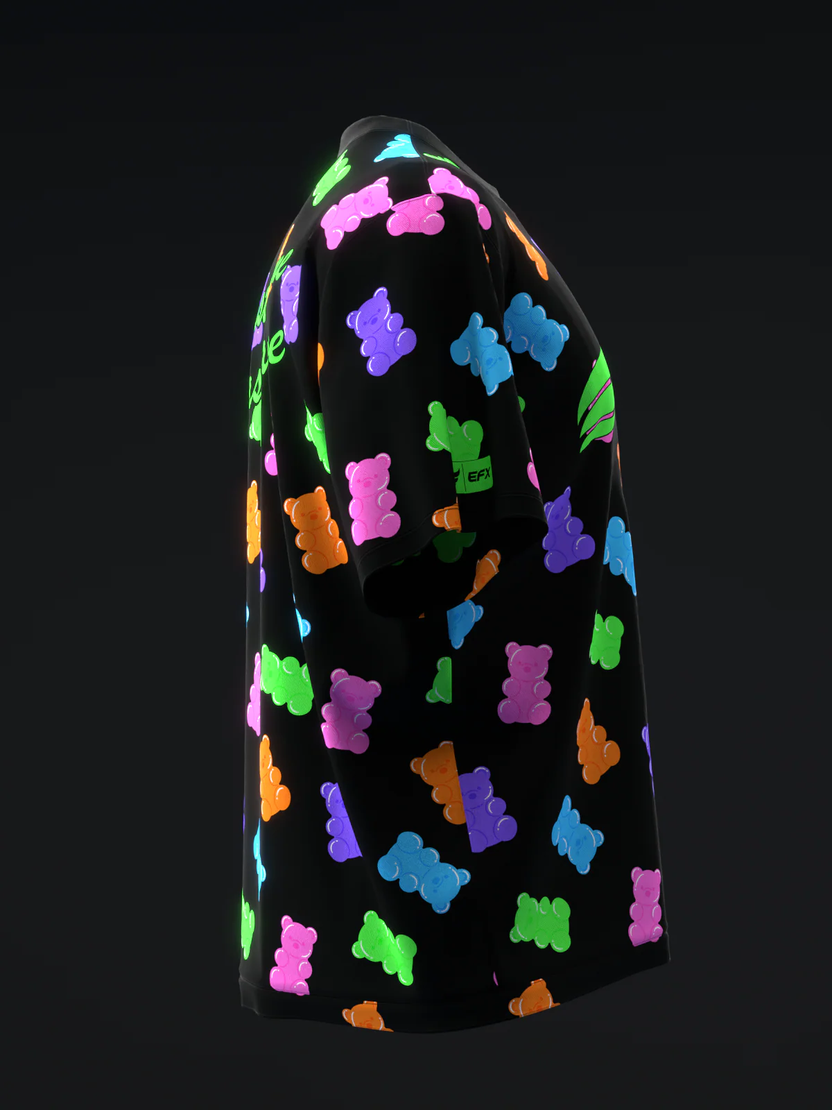 Neon Gummy Bears - Black - Bowling Jersey - Image 4