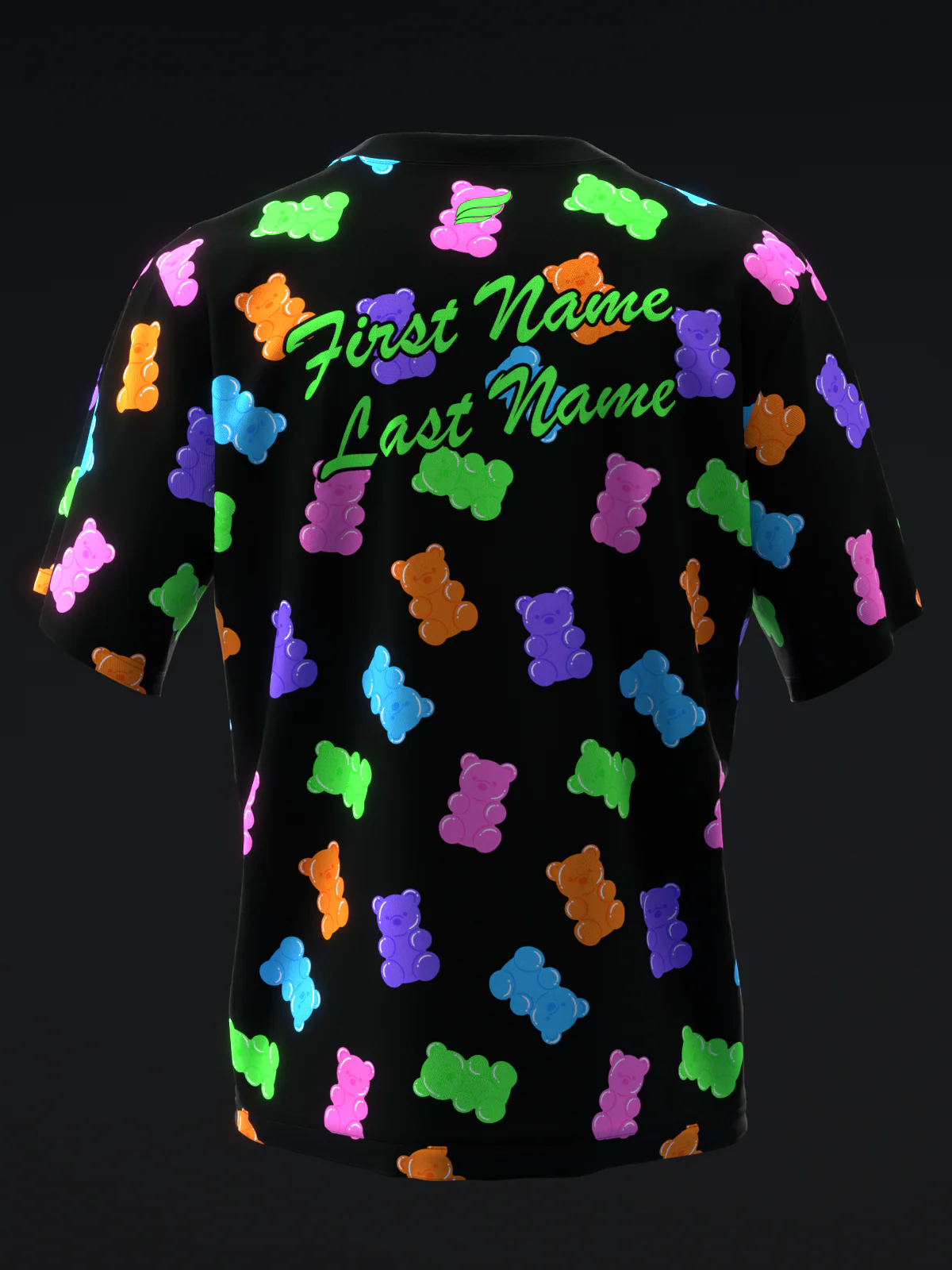 Neon Gummy Bears - Black - Bowling Jersey - Image 5