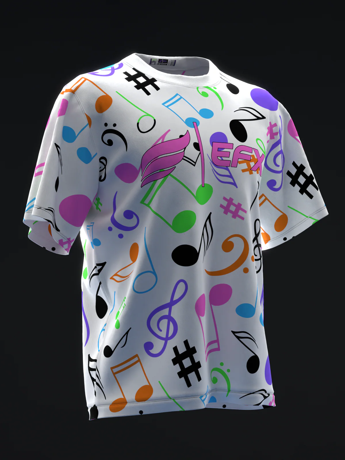 Neon Music - White - Bowling Jersey - Image 3