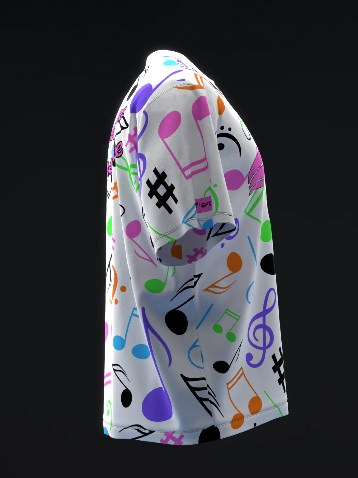 Neon Music - White - Bowling Jersey - Image 4