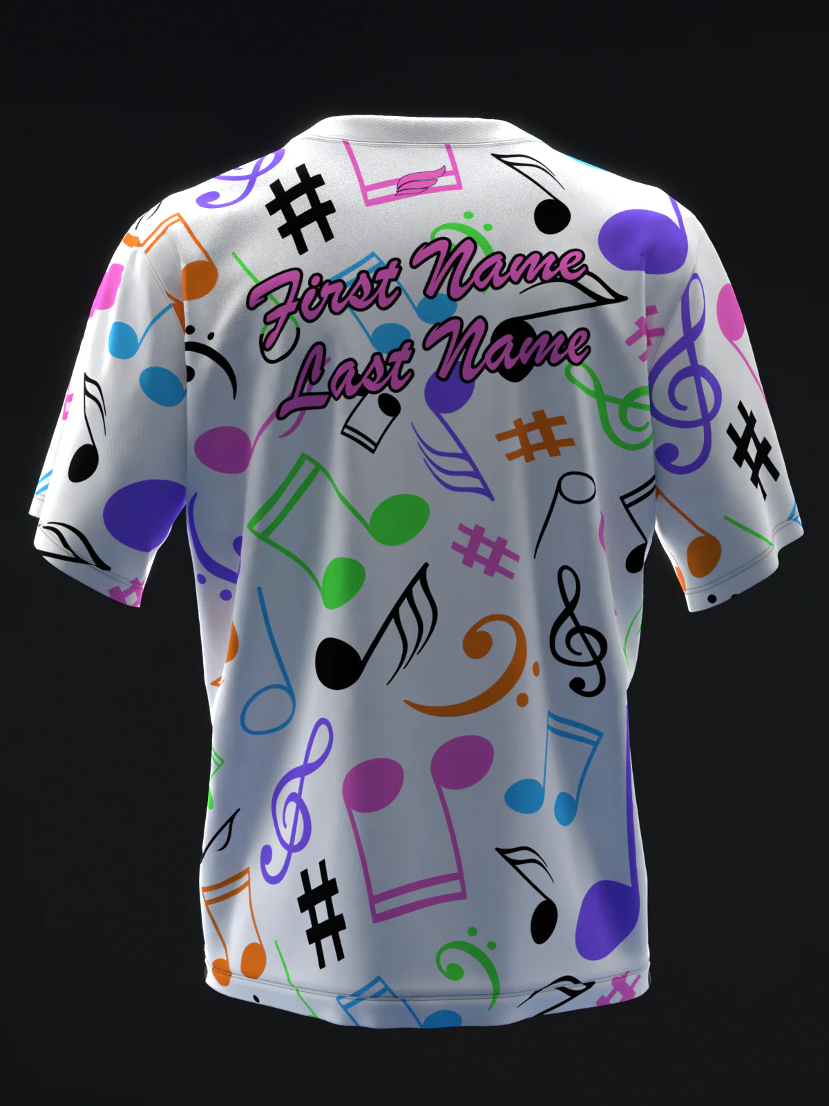 Neon Music - White - Bowling Jersey - Image 5