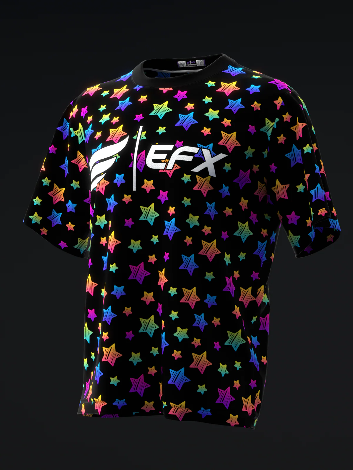 Neon Rainbow Stars - Vibrant - Bowling Jersey