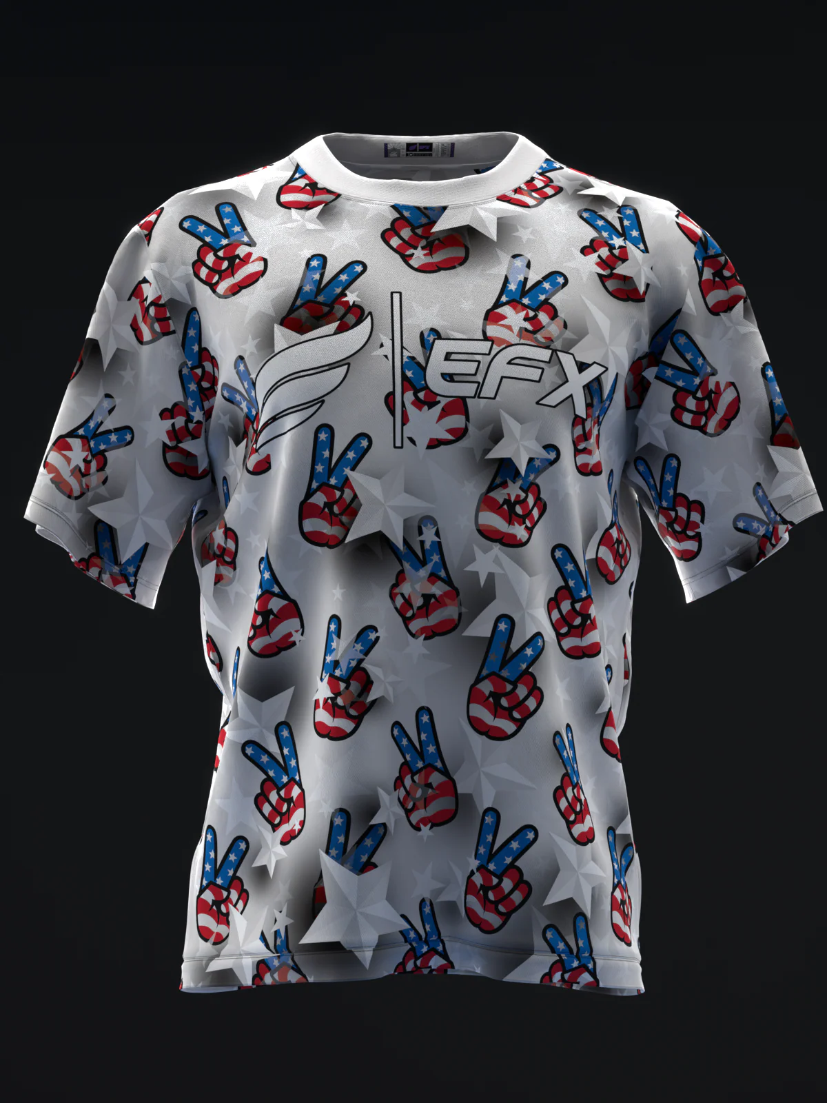 Peace Up - Gray - Bowling Jersey - Image 2