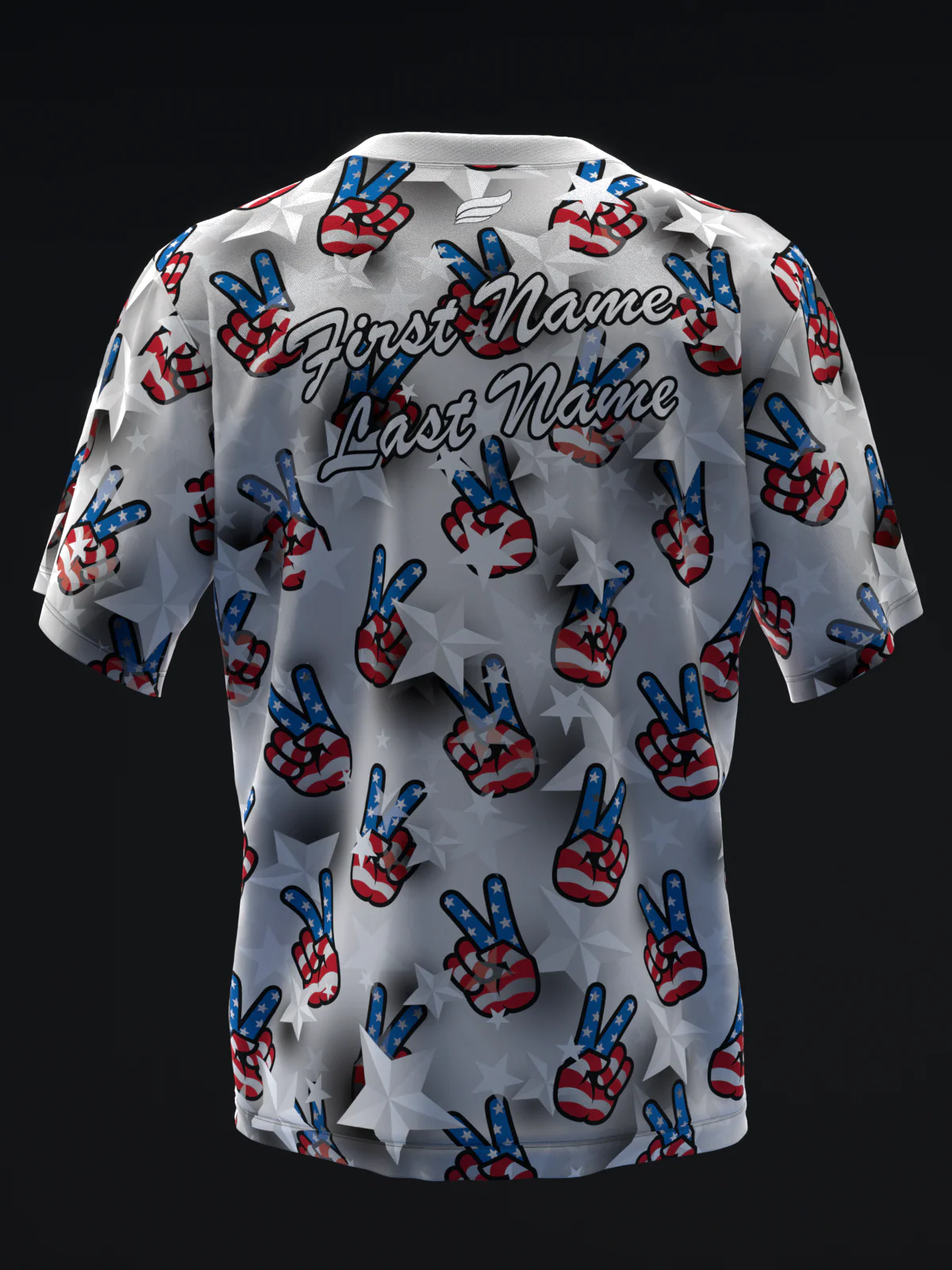 Peace Up - Gray - Bowling Jersey - Image 5