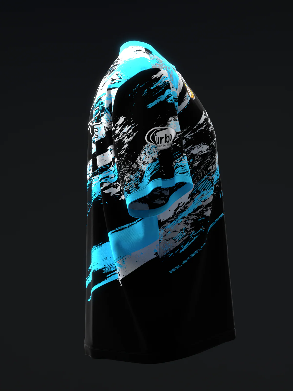Perry Crowell 2024 - MX25 Black Neon Blue Gray - Bowling Jersey - Image 4