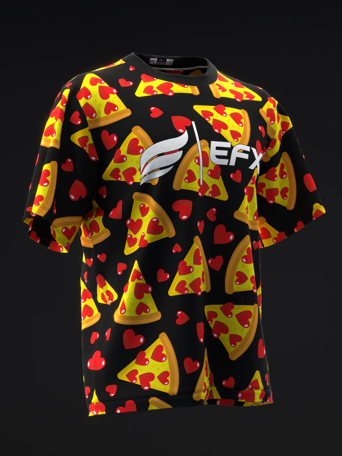 Pizza Hearts - Black - Bowling Jersey - Image 3