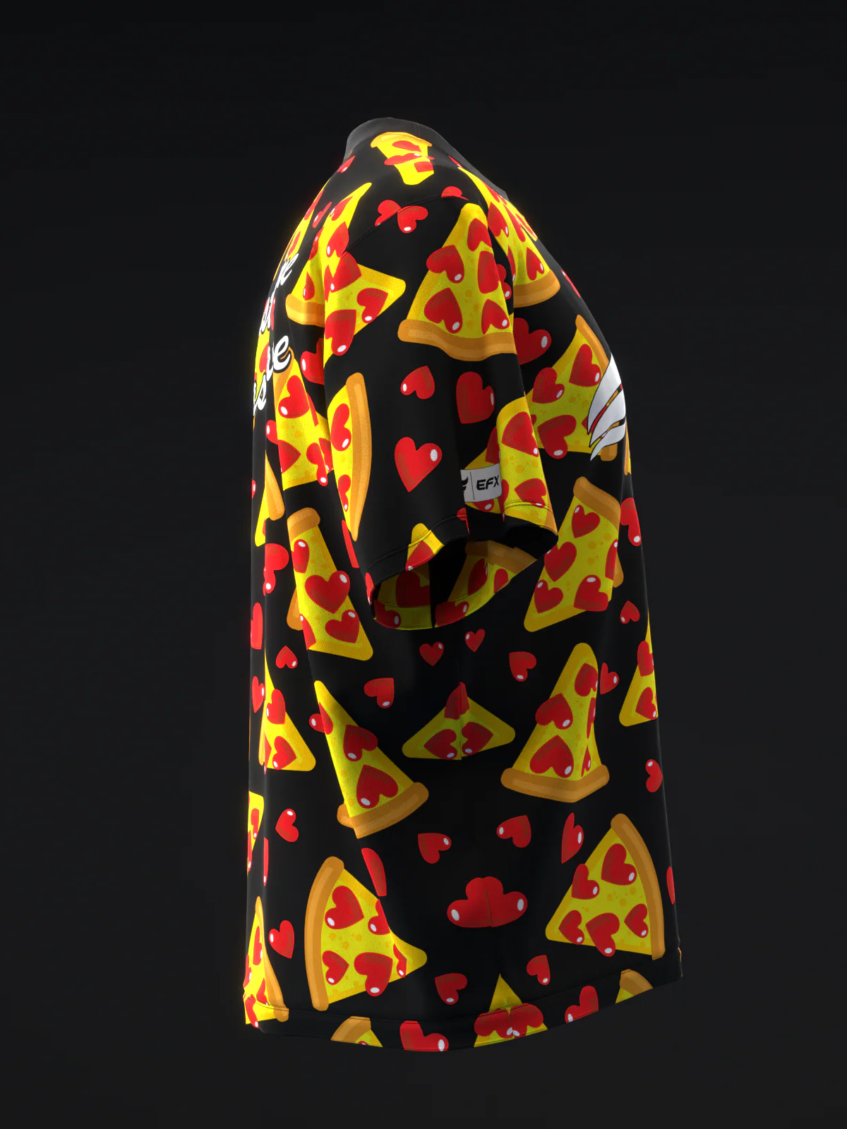 Pizza Hearts - Black - Bowling Jersey - Image 4