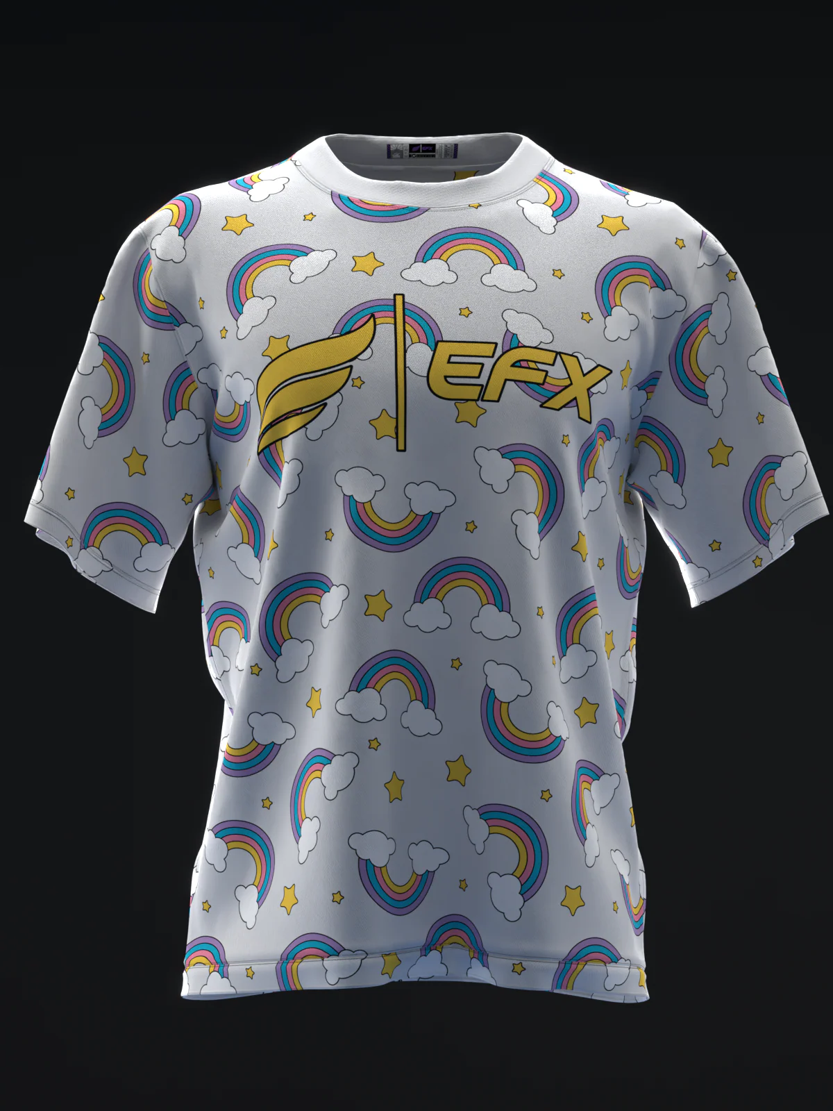 Rainbow Clouds - Gray - Bowling Jersey - Image 2