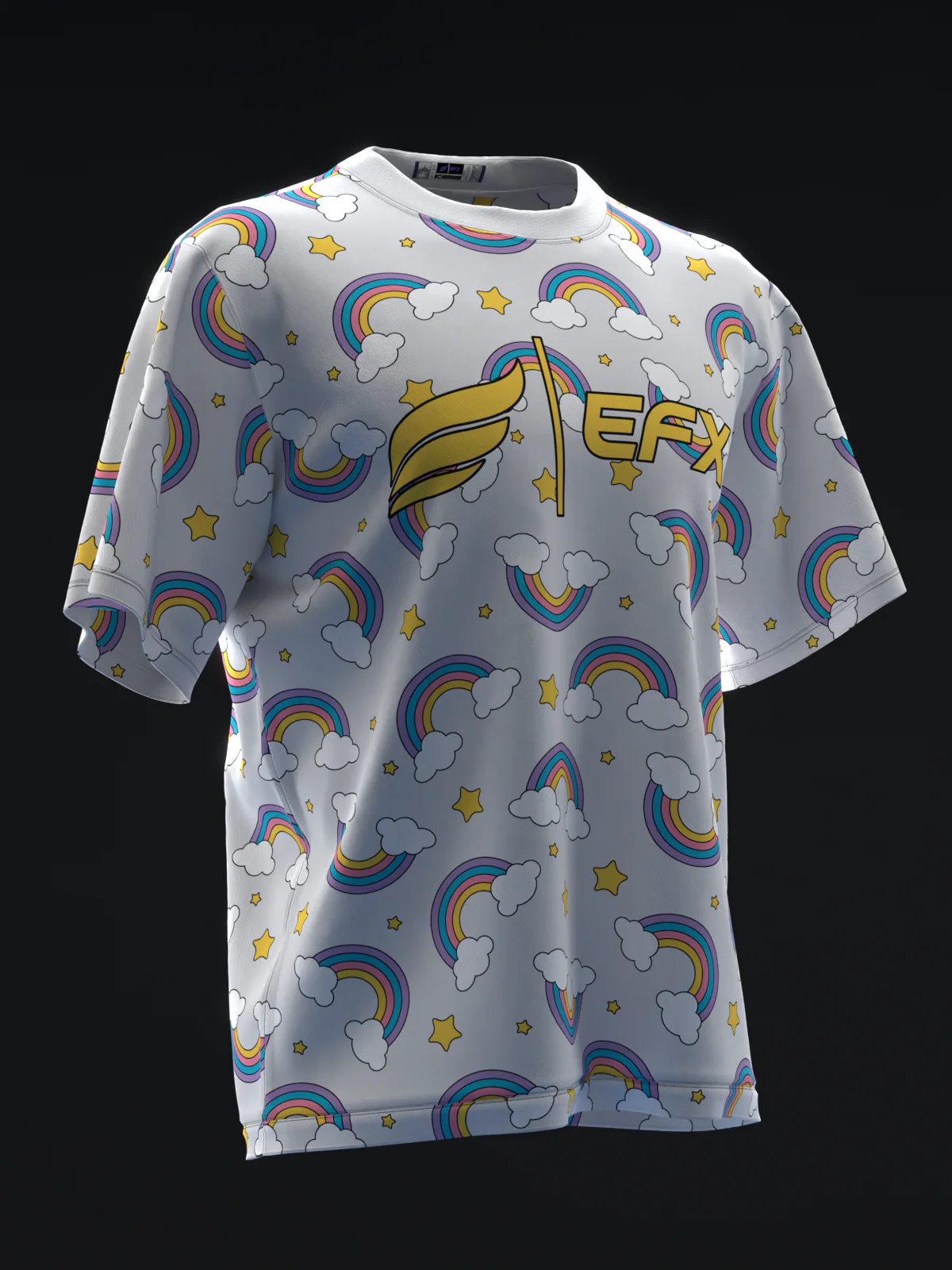 Rainbow Clouds - Gray - Bowling Jersey - Image 3
