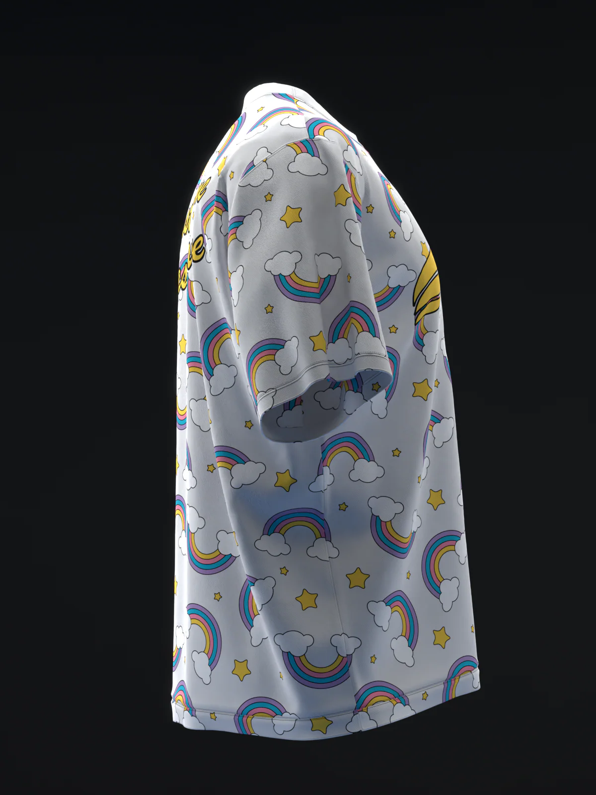 Rainbow Clouds - Gray - Bowling Jersey - Image 4