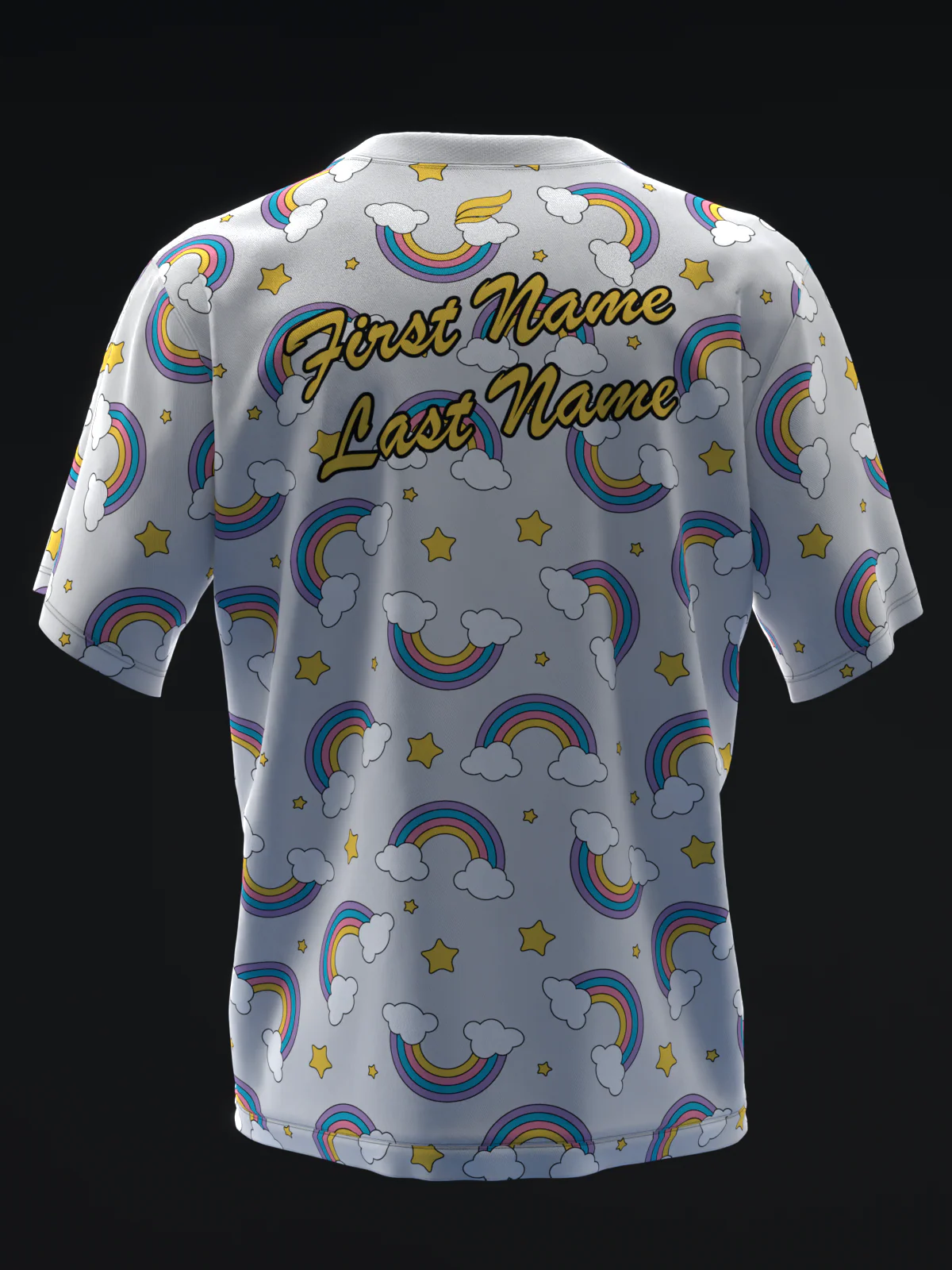 Rainbow Clouds - Gray - Bowling Jersey - Image 5