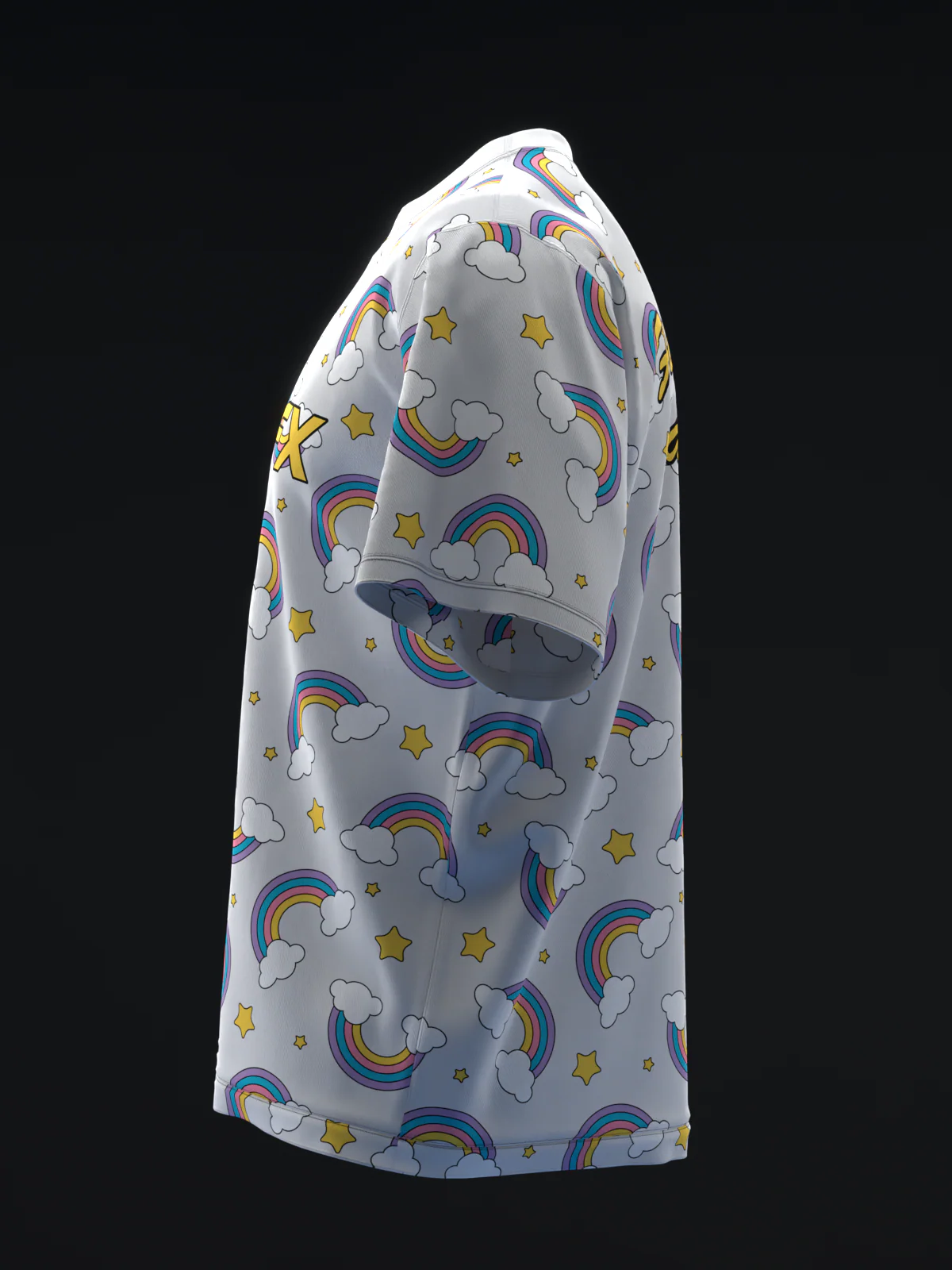 Rainbow Clouds - Gray - Bowling Jersey - Image 6