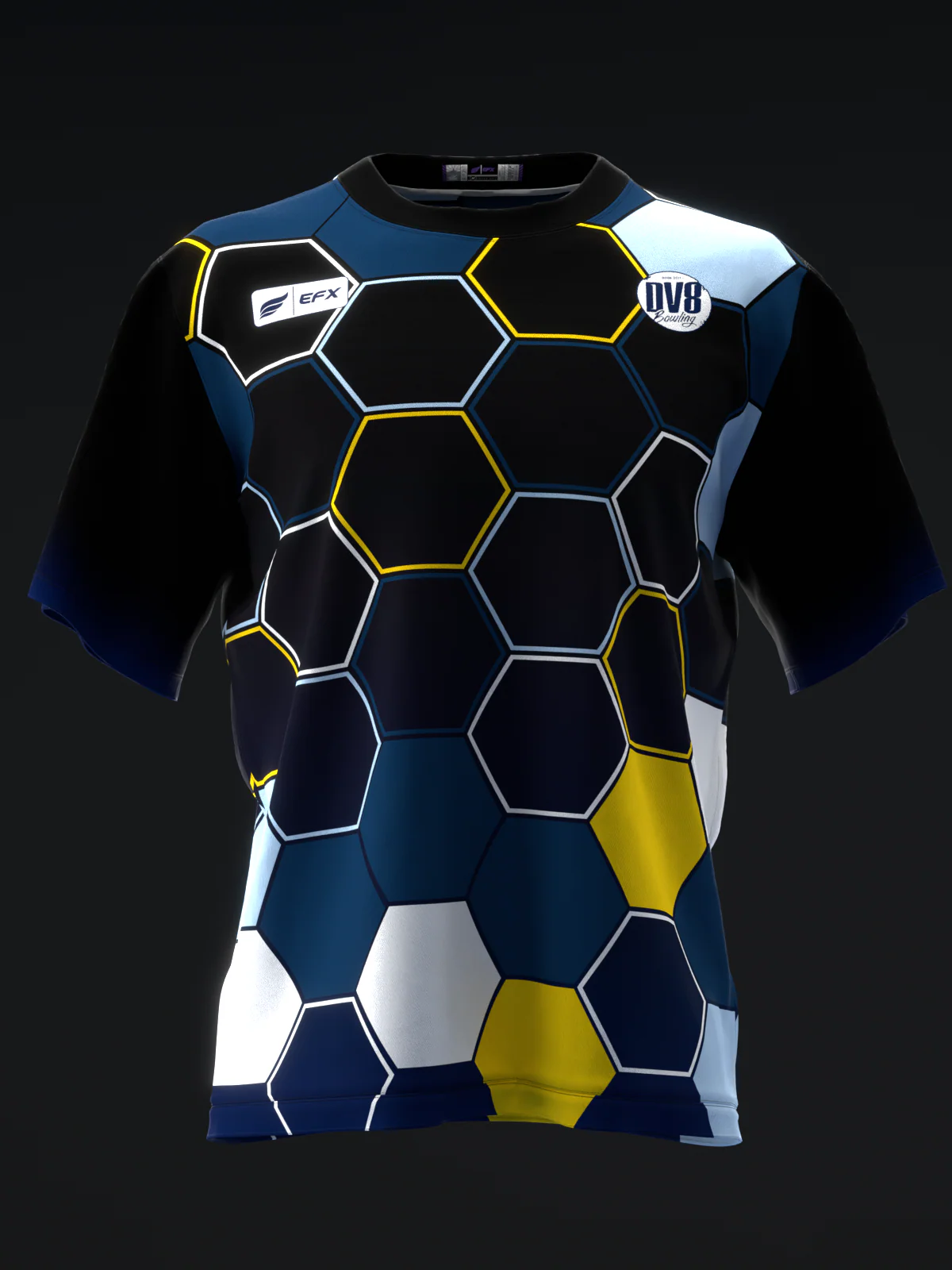Robert Vater 2025 - Homage Honeycomb Navy Yellow - Bowling Jersey - Image 2