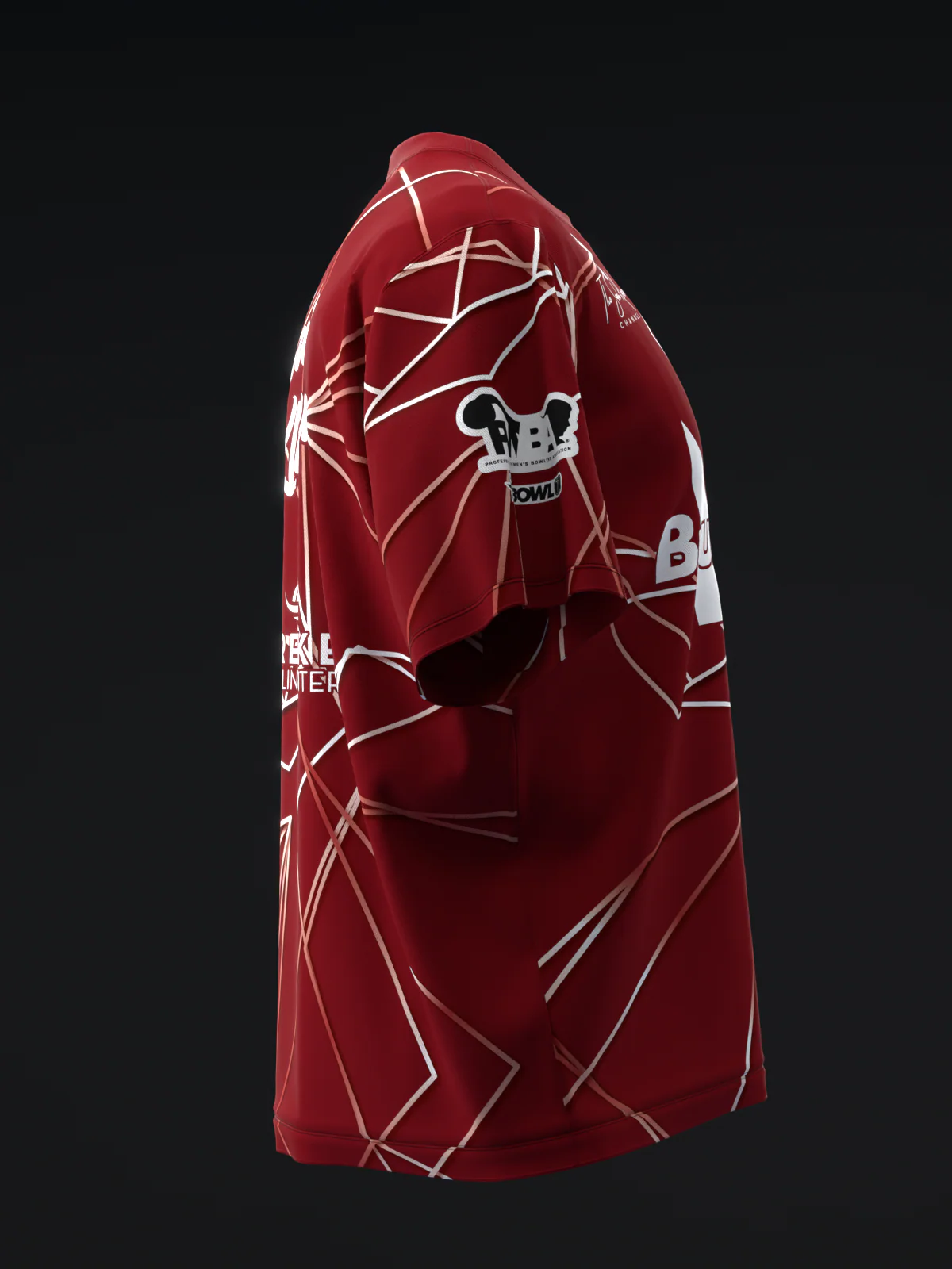Sarah Klassen 2025 - Geometrical Polyhedron Maroon - Bowling Jersey - Image 4