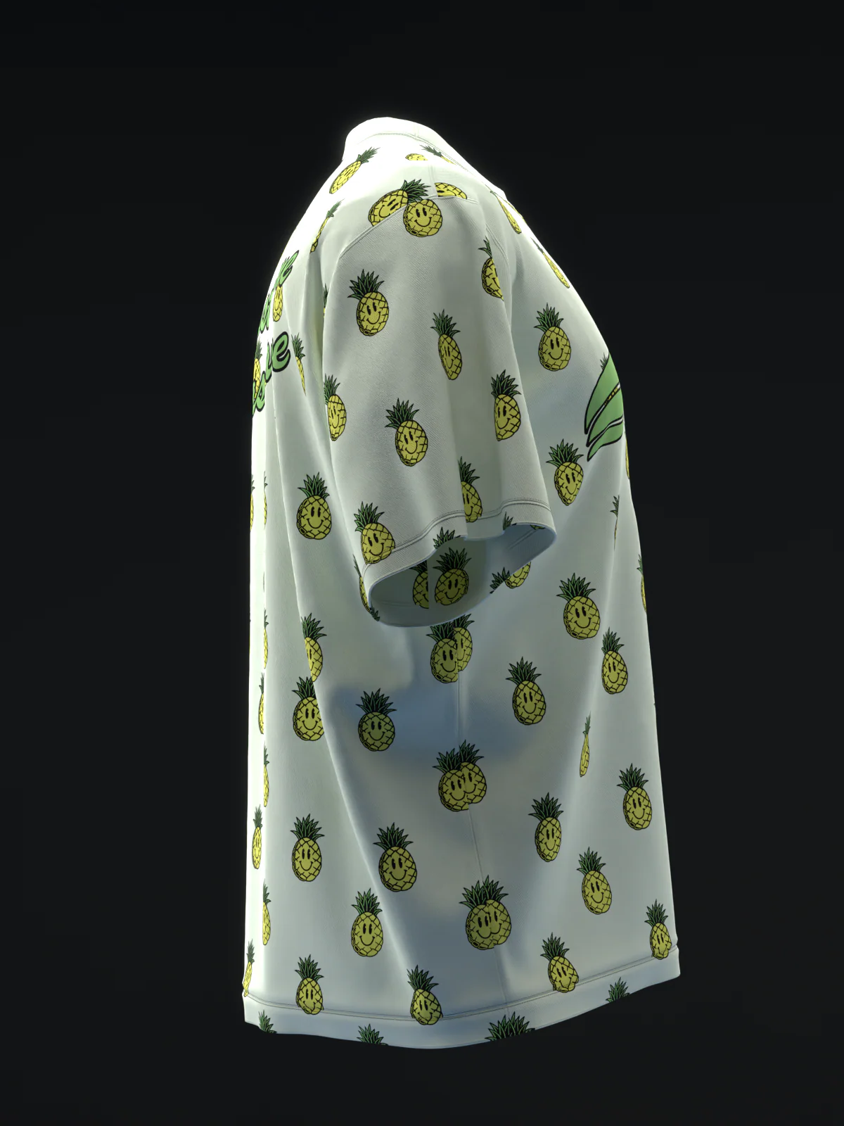 Smiley Pineapples - Green - Bowling Jersey - Image 4