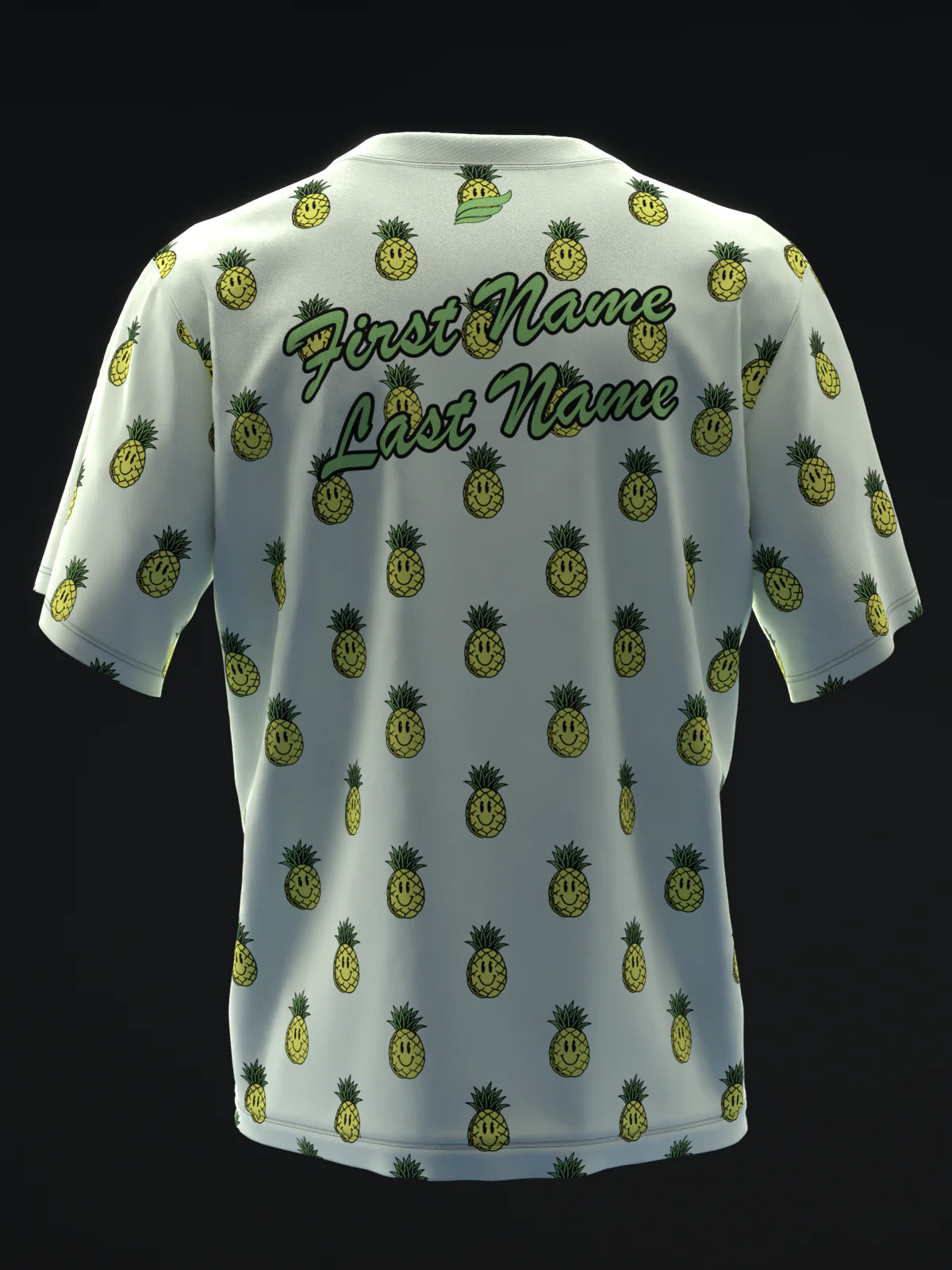 Smiley Pineapples - Green - Bowling Jersey - Image 5