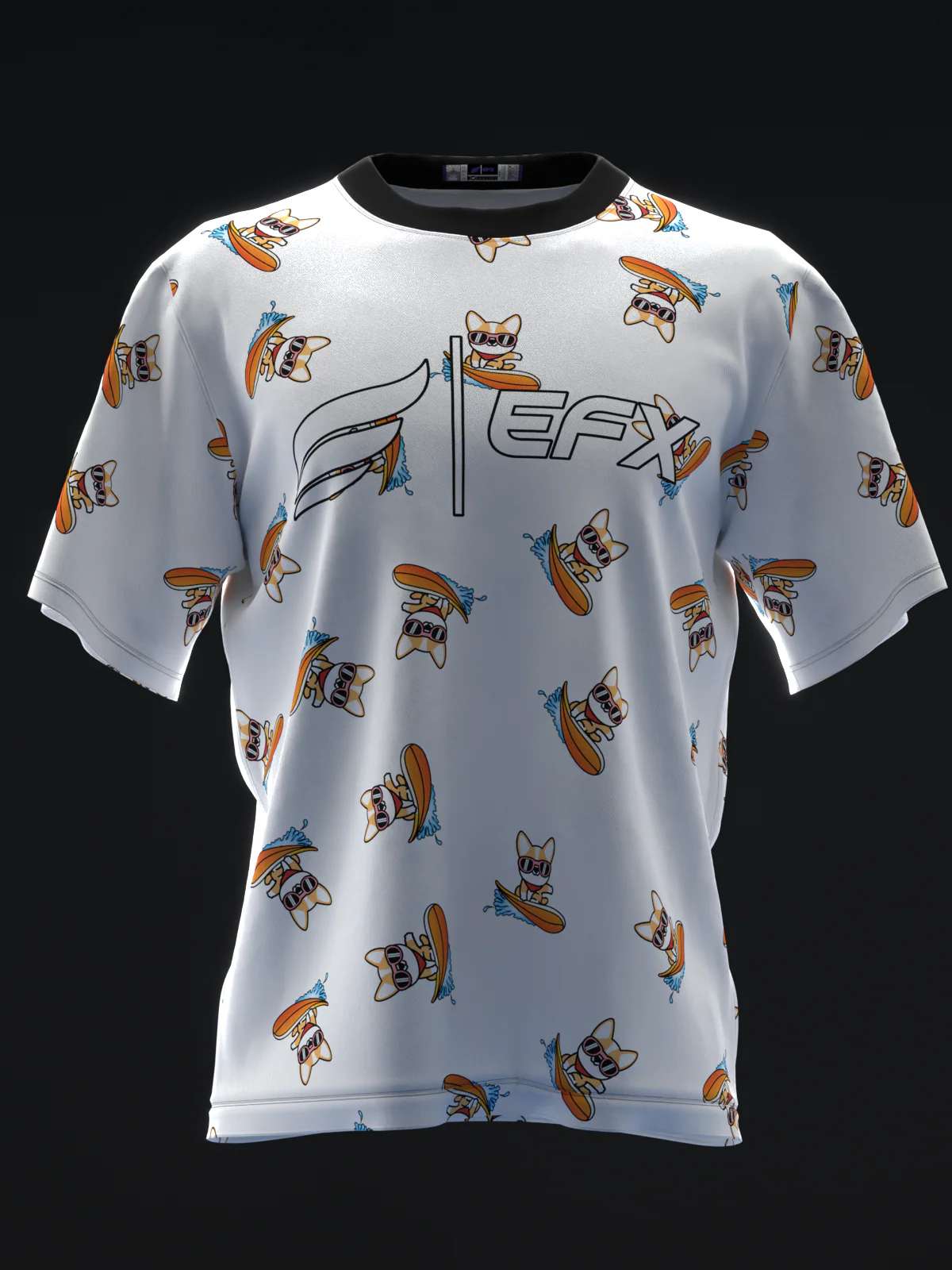 Surf Corgi - White - Bowling Jersey - Image 2