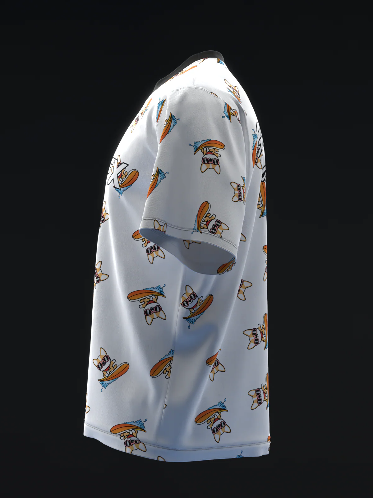 Surf Corgi - White - Bowling Jersey - Image 6