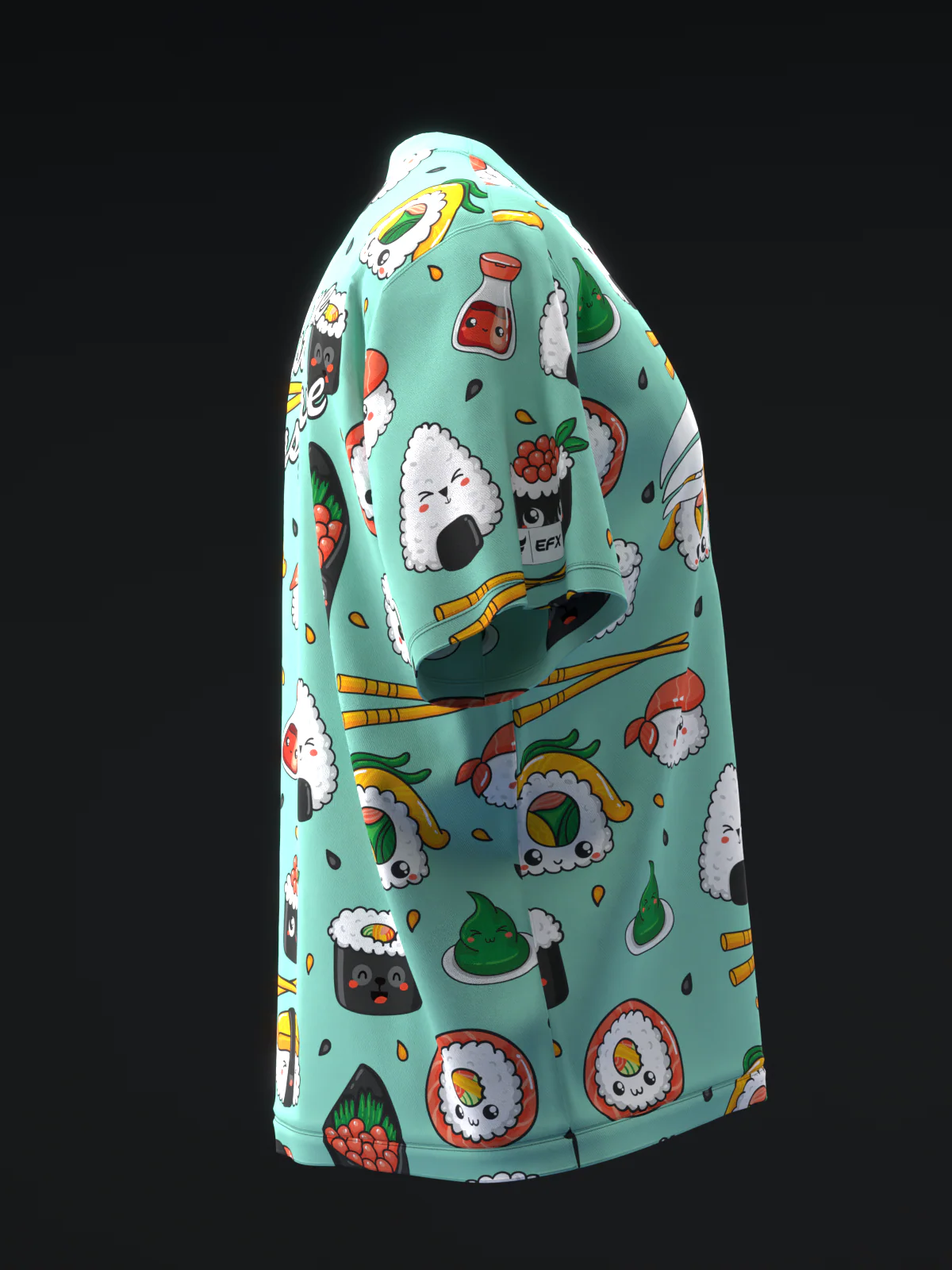 Sushi - Teal - Bowling Jersey - Image 4