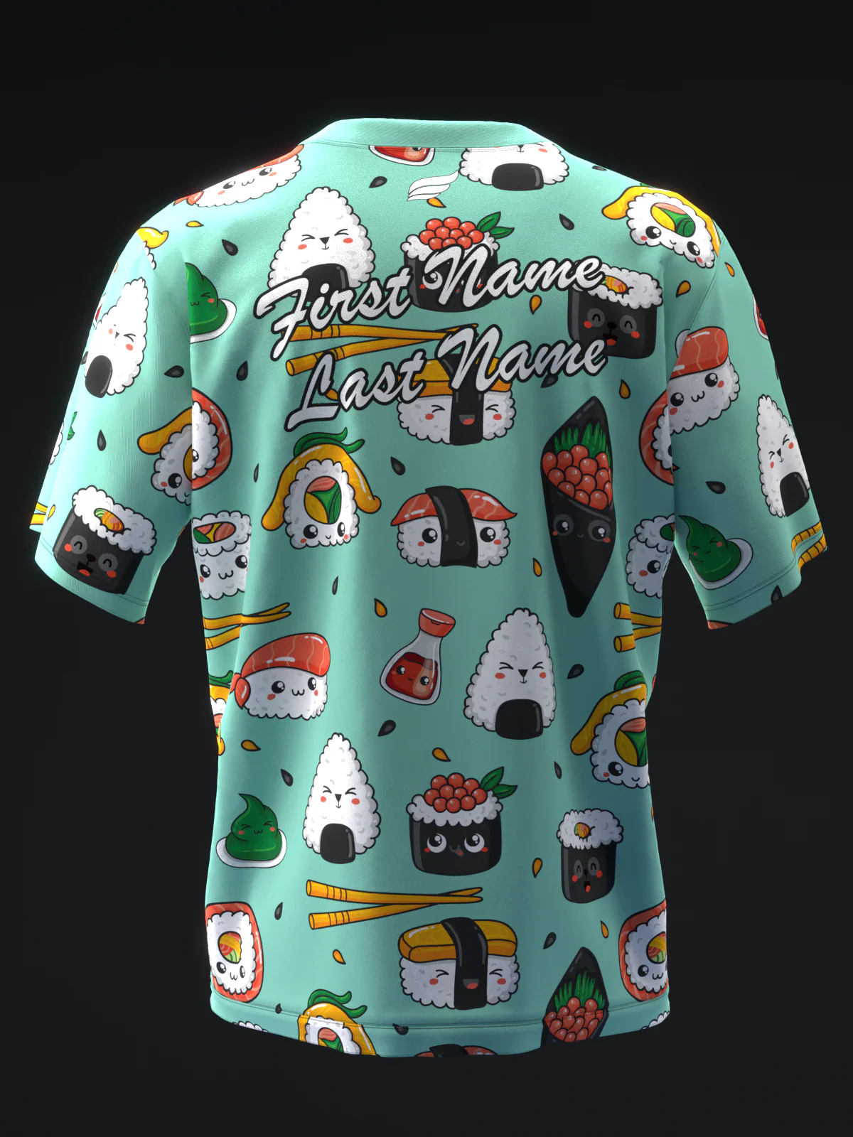 Sushi - Teal - Bowling Jersey - Image 5