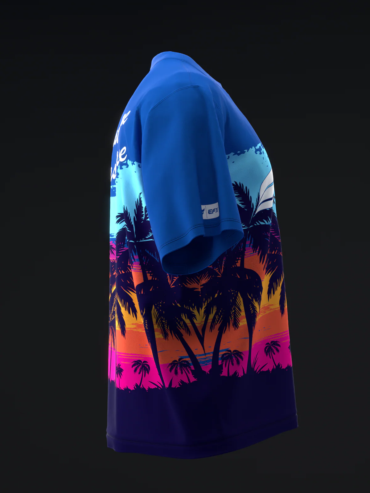 Vibrant Palms - Blue - Bowling Jersey - Image 4