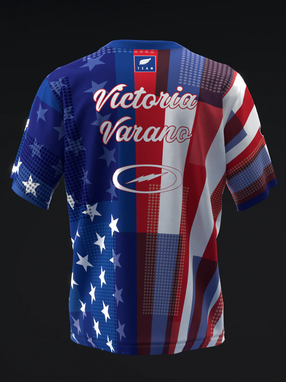 Victoria Varano 2024 - Patriotic Red White Blue - Bowling Jersey - Image 5