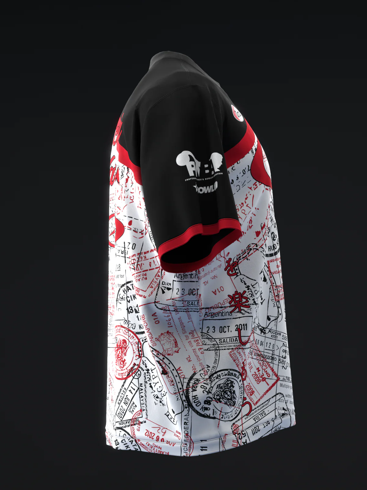 Victoria Varano 2024 - Stamps Black White Red - Bowling Jersey - Image 4