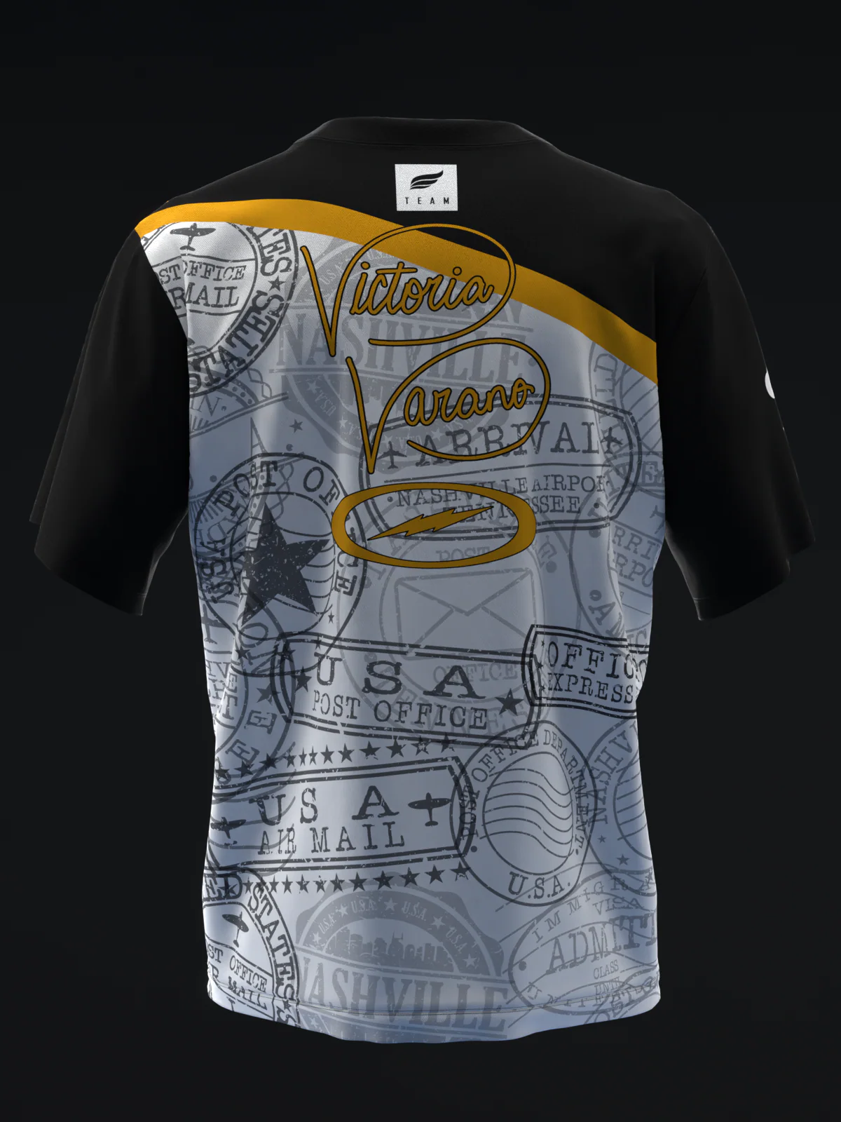 Victoria Varano 2025 - Postage Stamps Black Gold - Bowling Jersey - Image 5