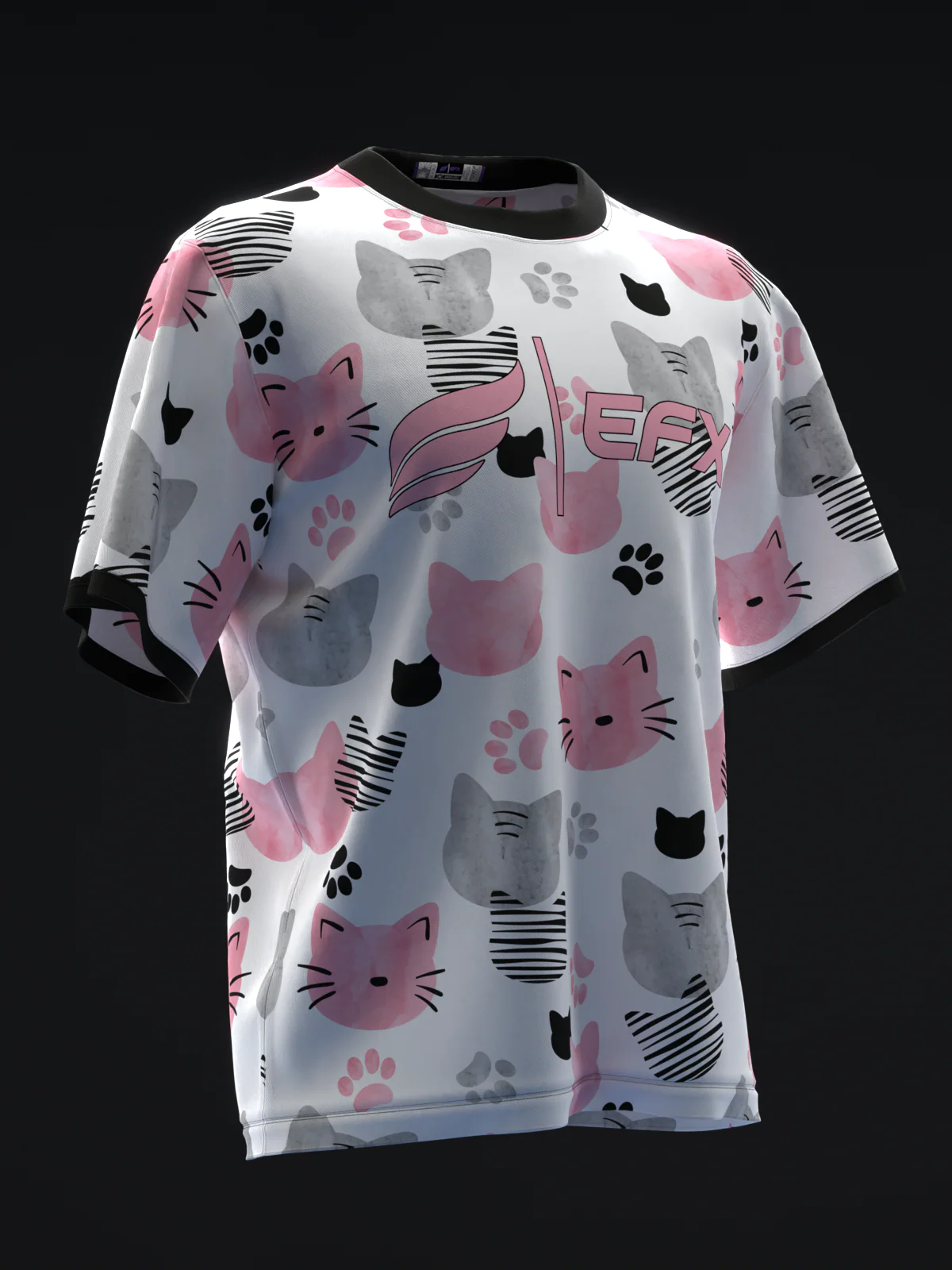 Watercolor Kitties - Pink - Bowling Jersey - Image 3
